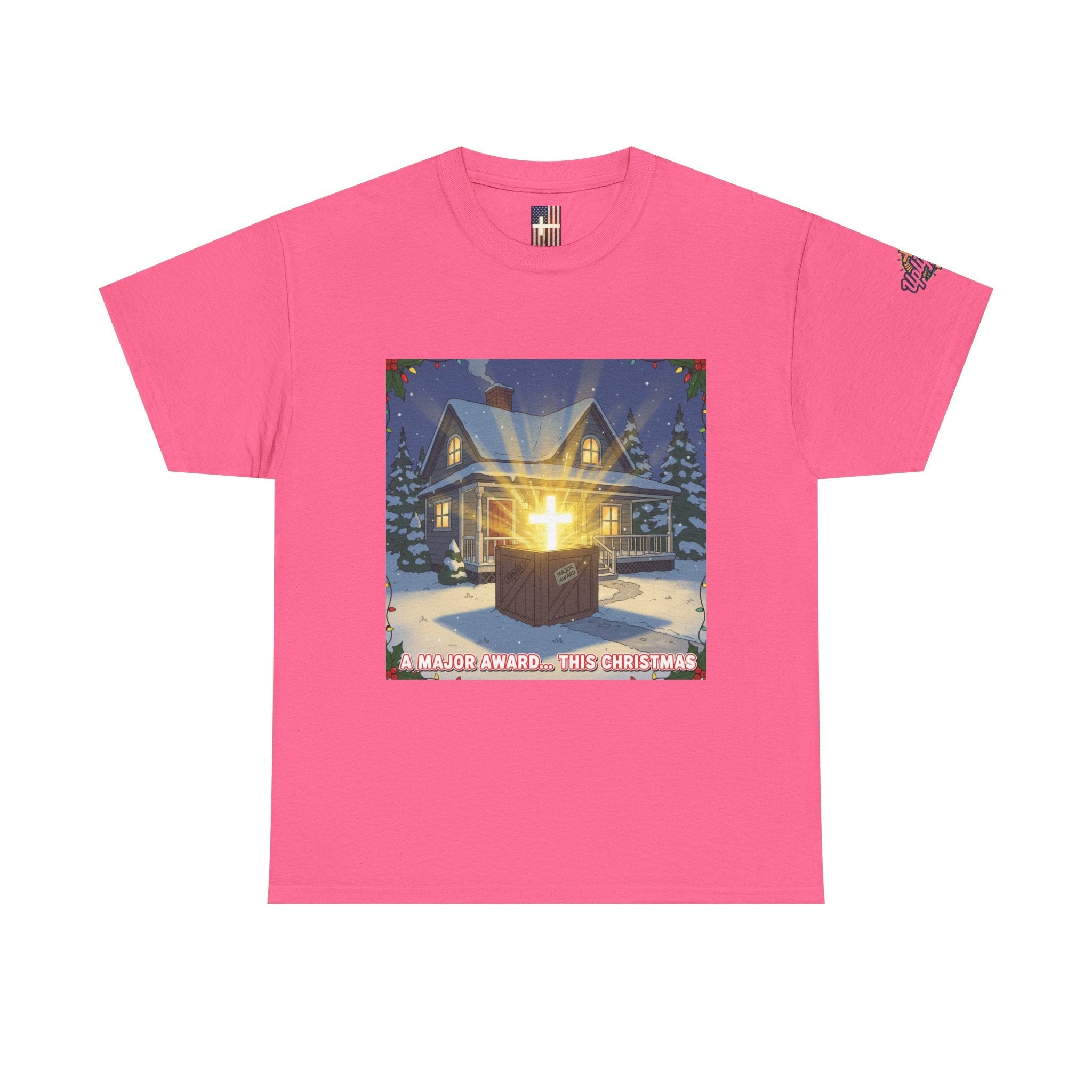 A Major Award This Christmas T-shirt – Fragile Leg Lamp Parody Cross Unboxing Christian T-shirt for Hilarious Faith & Holiday Glow Printify