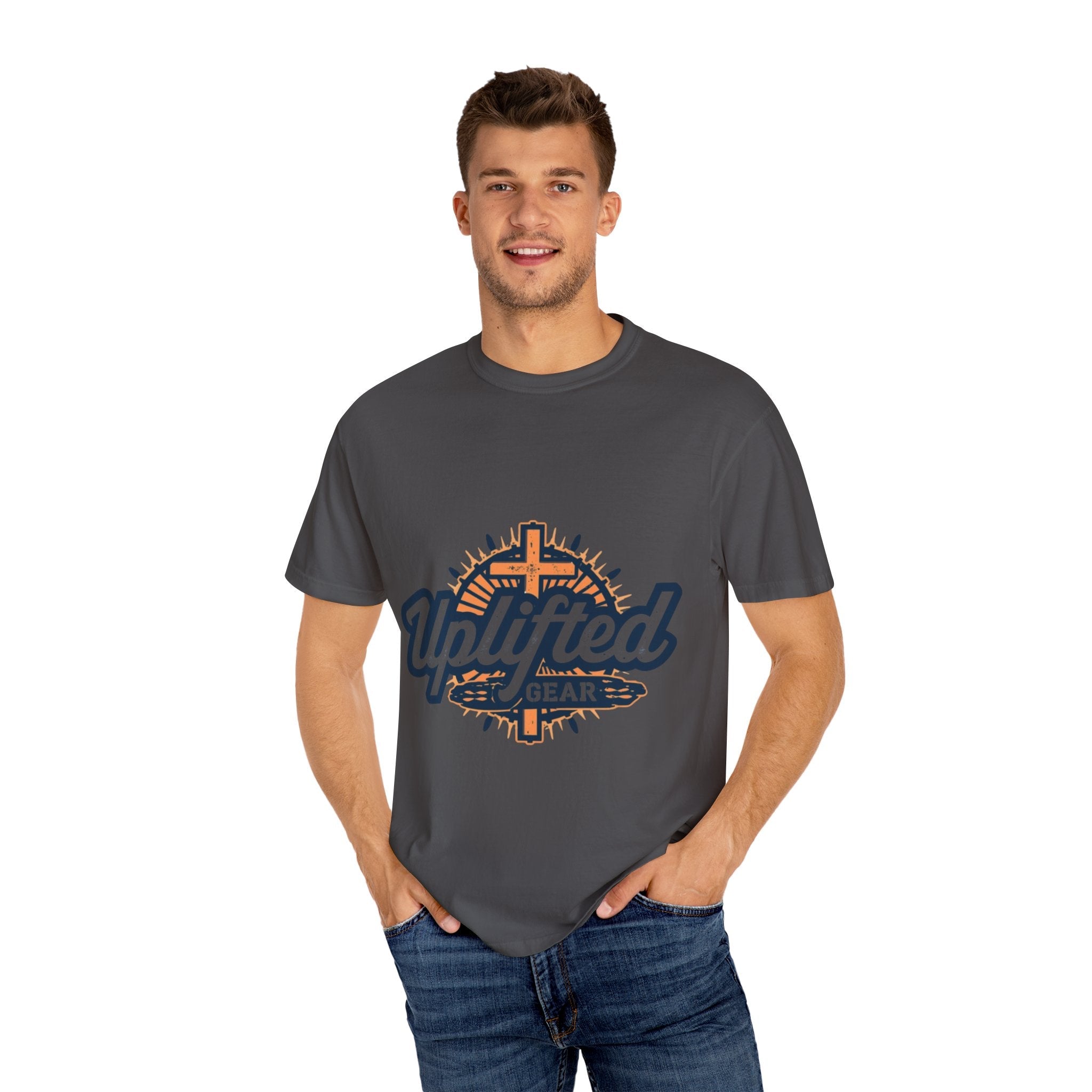 Uplifted Gear Christian T-Shirt – Bold Logo Faith Tee for Inspired Living Printify