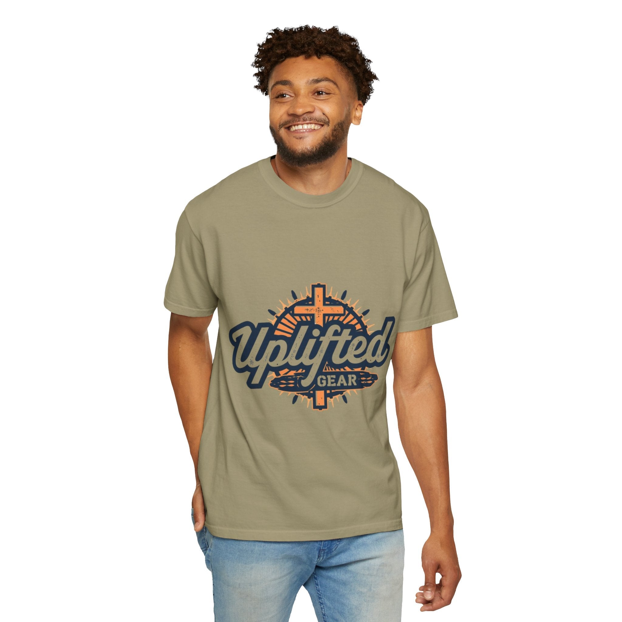 Uplifted Gear Christian T-Shirt – Bold Logo Faith Tee for Inspired Living Printify