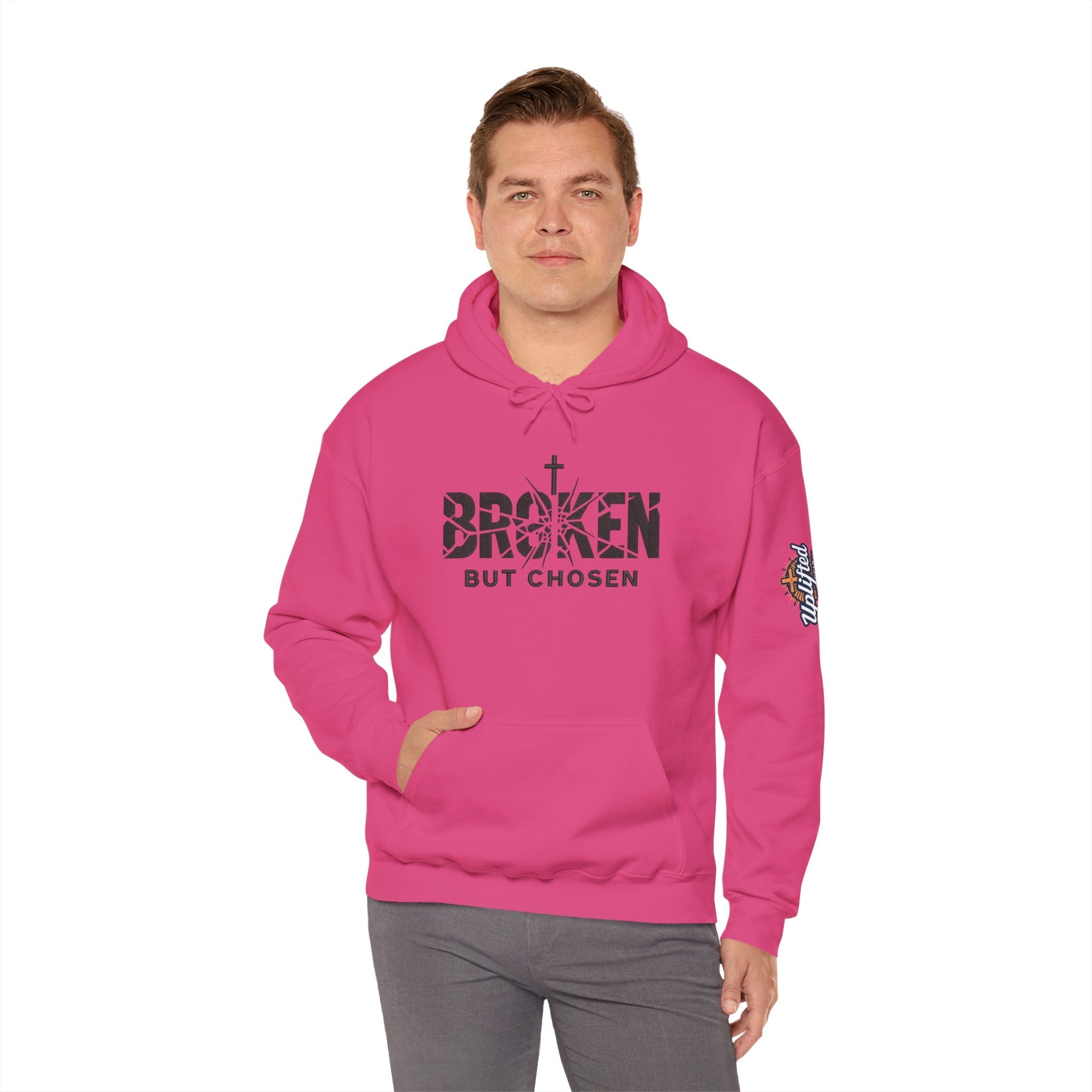 Broken But Chosen Hoodie — Christian Faith Graphic Sweatshirt Printify