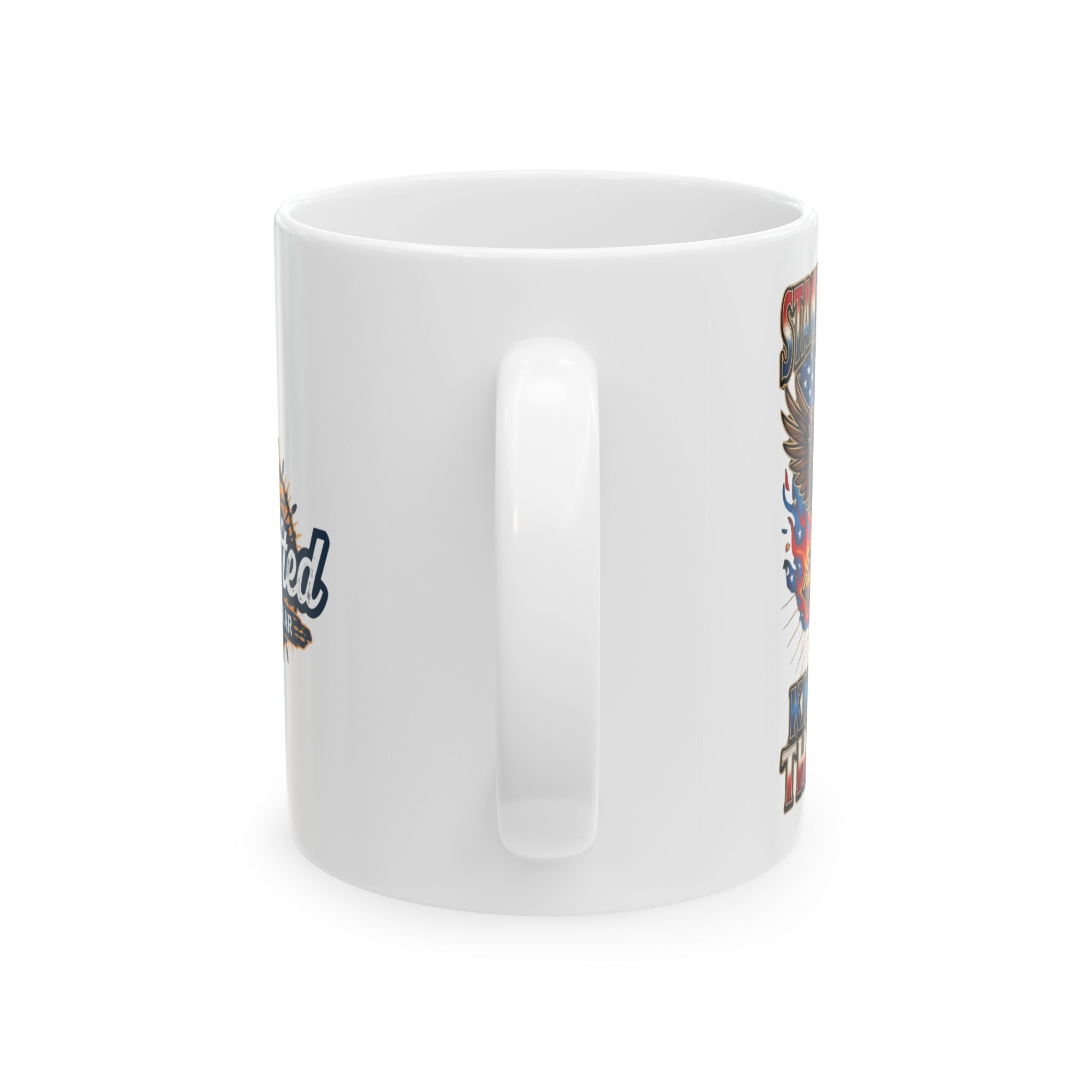 Patriotic Eagle Coffee Mug — "Stand for the Flag, Kneel for the Cross" (11/15oz) Printify