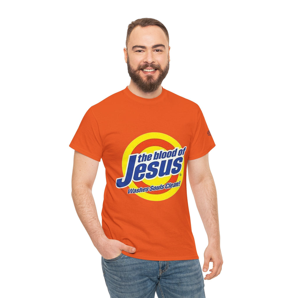 Blood of Jesus Washes Souls Clean T-shirt - Funny Tide Parody - Christian Faith T-shirt Printify