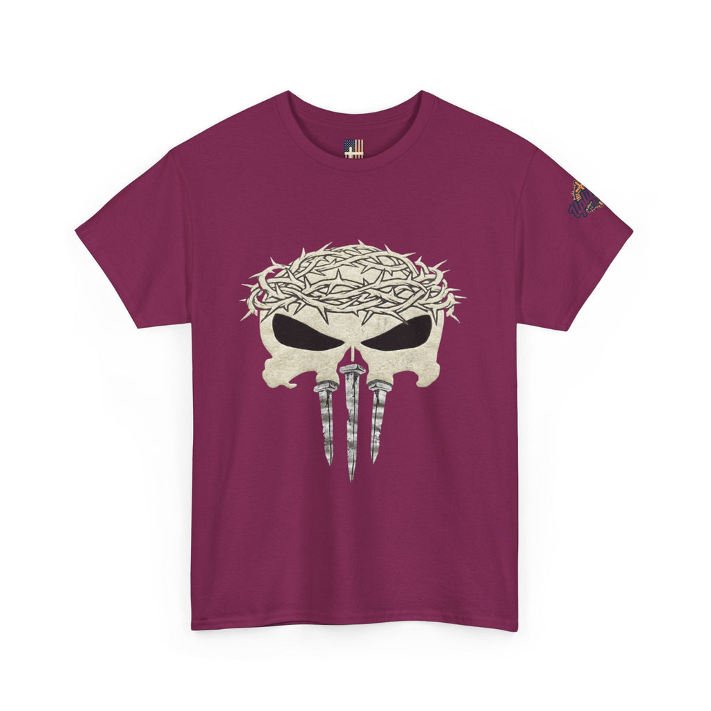 Christian Skull T-shirt - Crown of Thorns & Nails - Warrior Faith T-shirt Printify