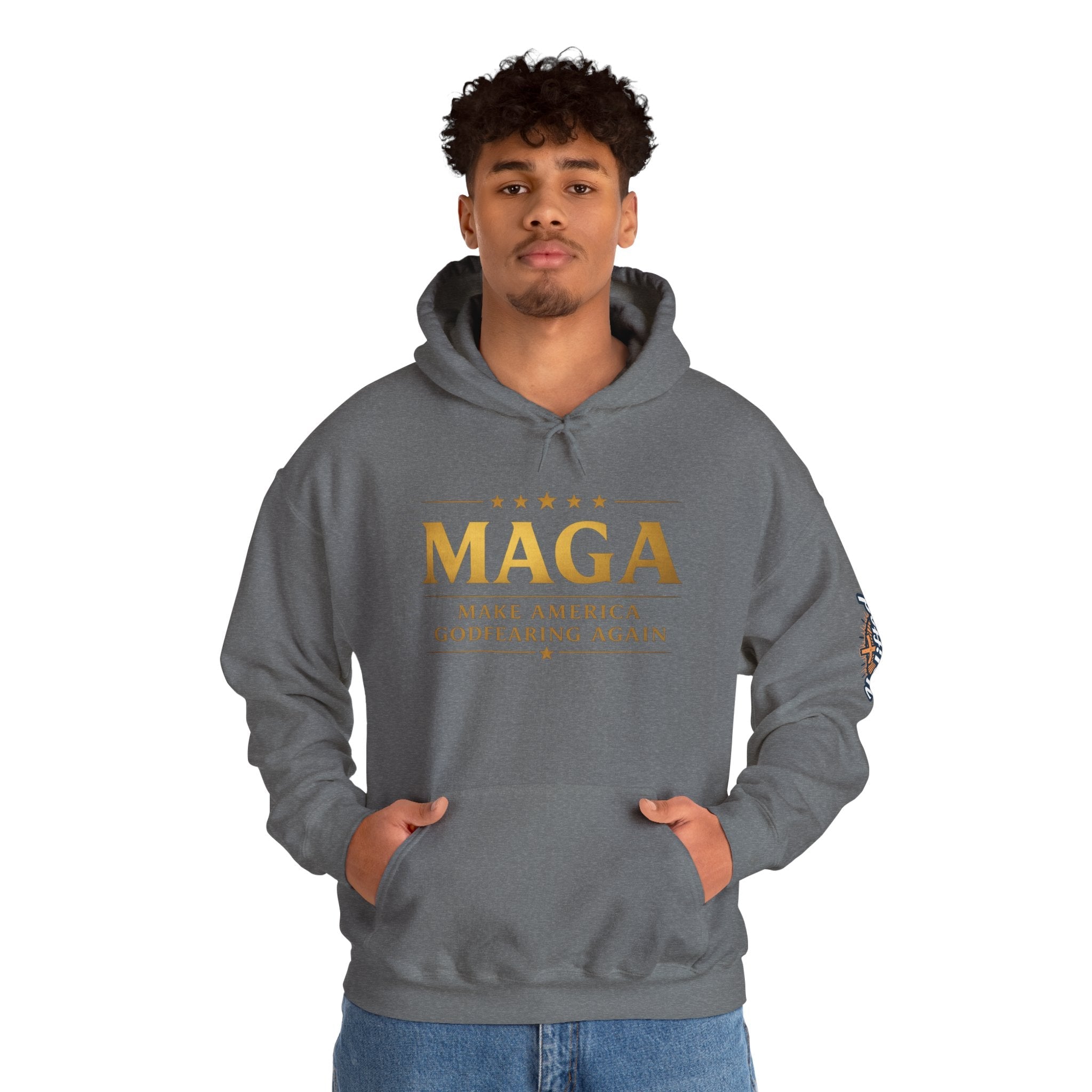 Hoodie - MAGA "Make America Godfearing Again" Political Graphic Hoodie Printify
