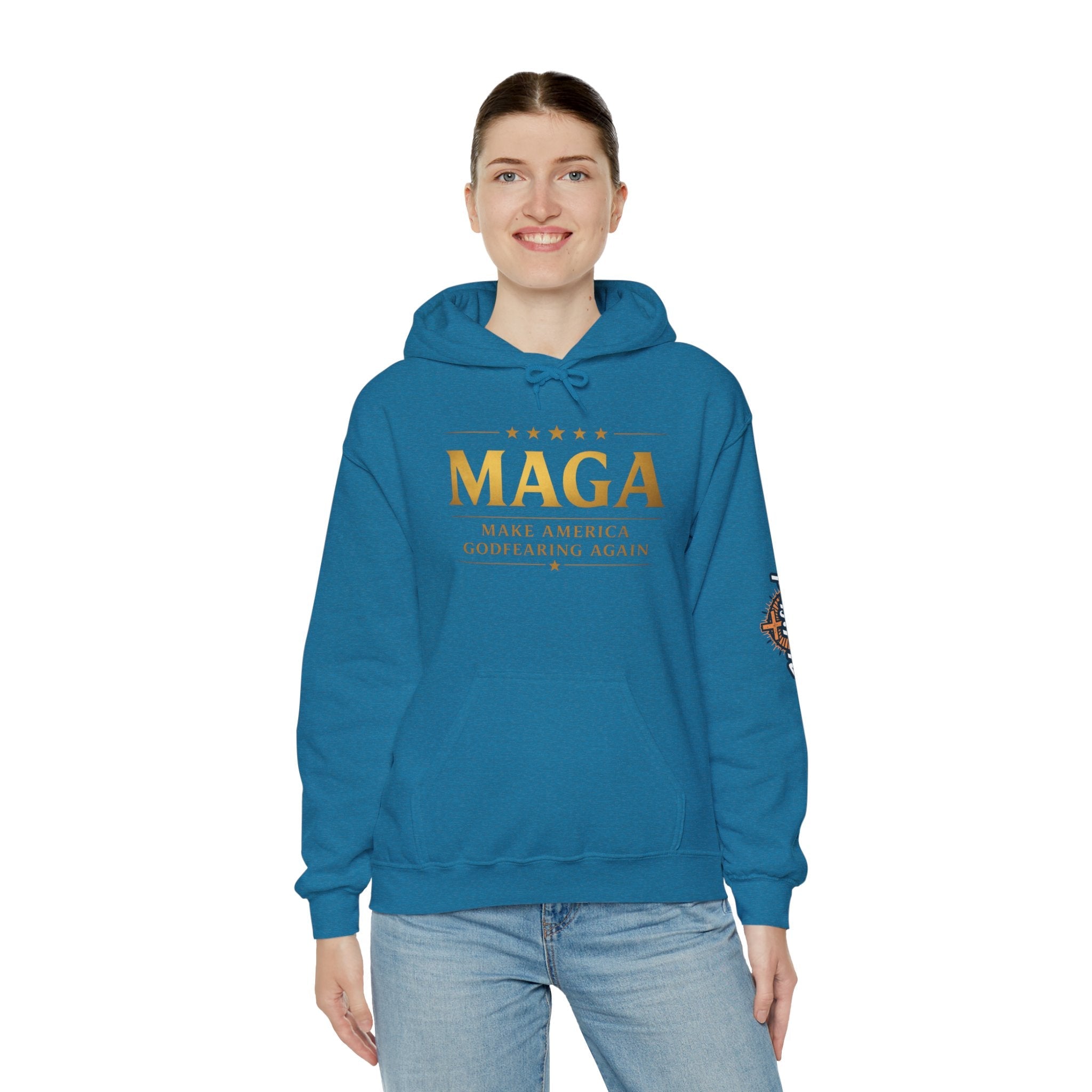Hoodie - MAGA "Make America Godfearing Again" Political Graphic Hoodie Printify