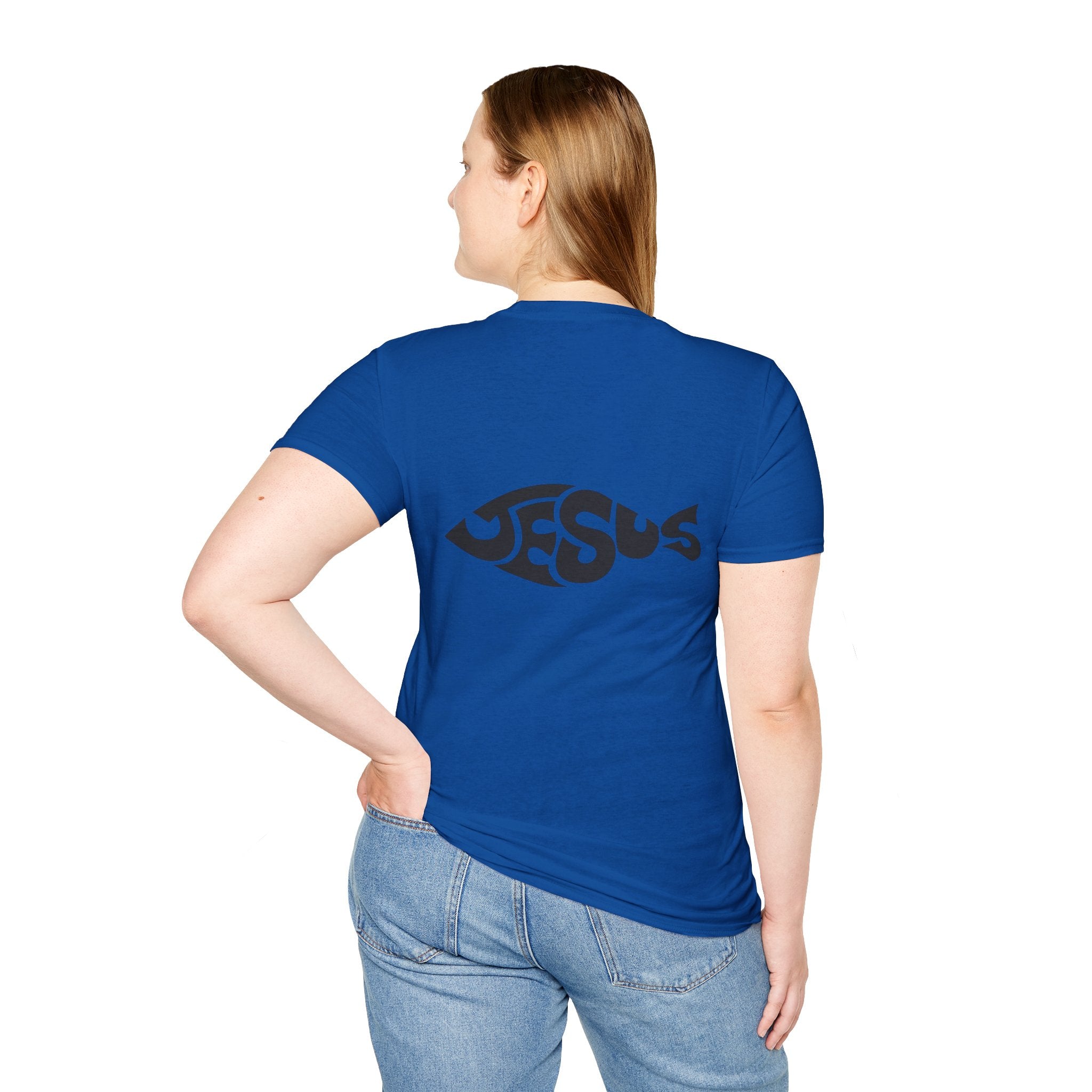 Ichthus Jesus Fish T-shirt - Jesus Word Art - Christian Faith Symbol T-shirt