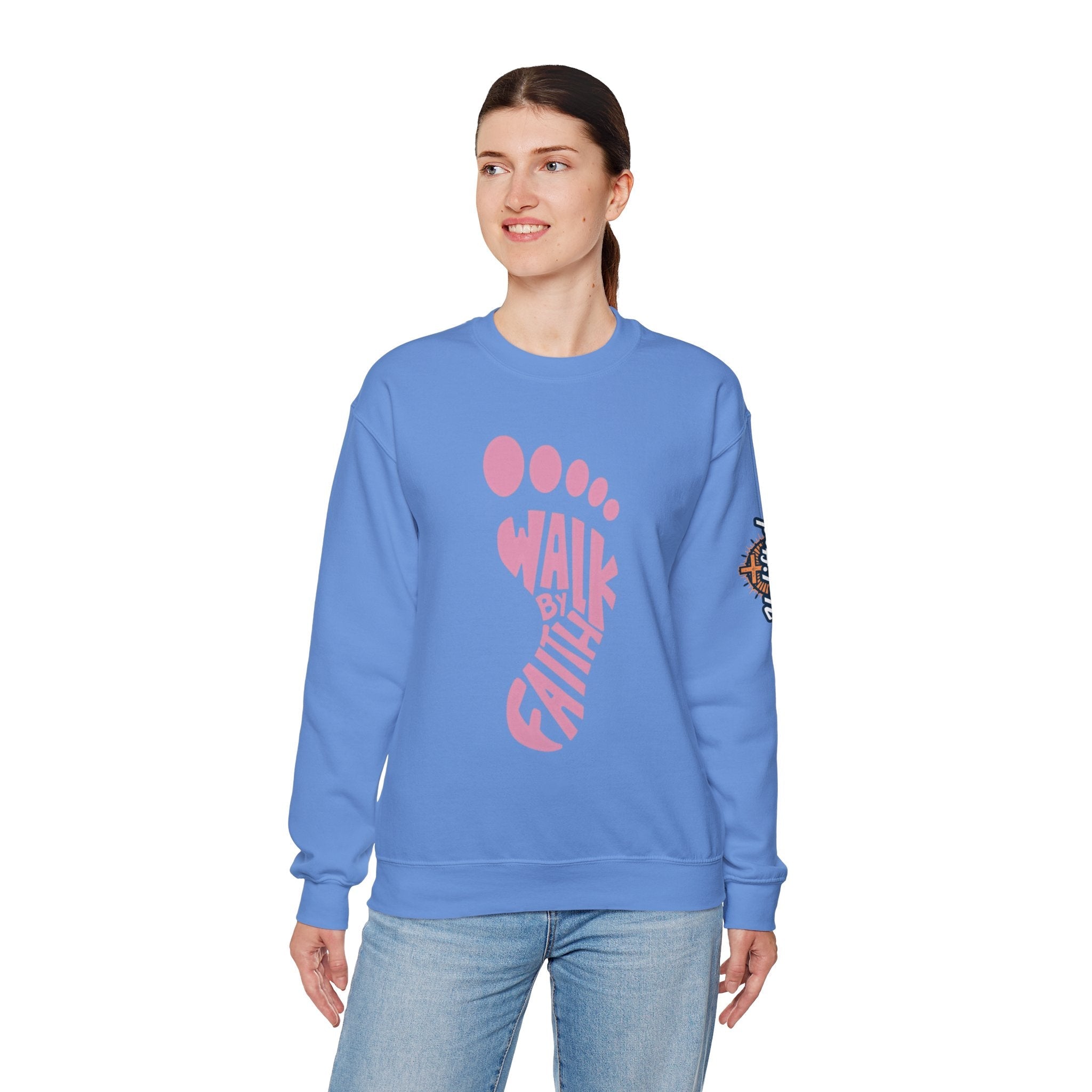 Walk By Faith Footprint Sweatshirt Printify