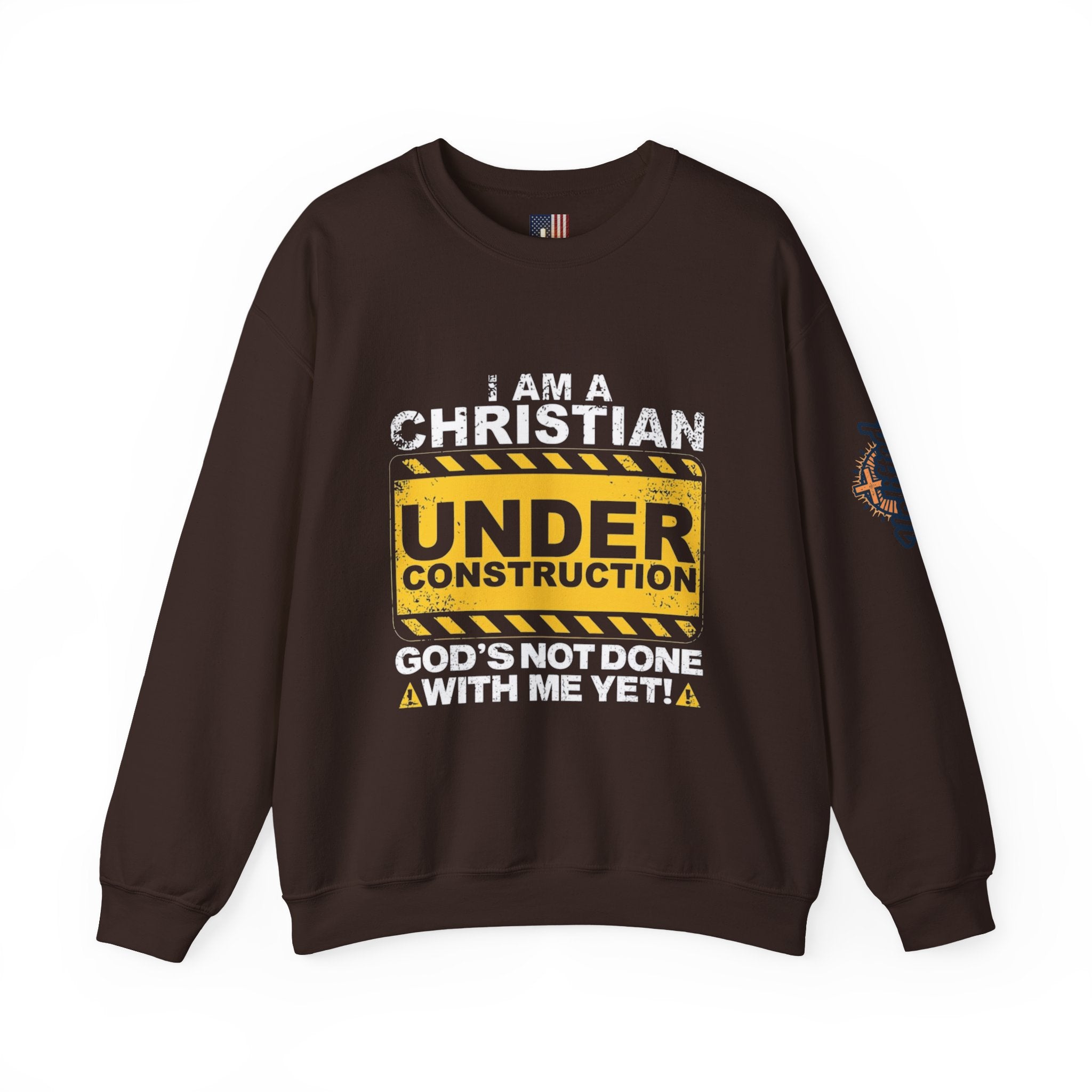 Christian Under Construction Sweatshirt | God Is Not Done With Me Yet Sweatshirt Printify