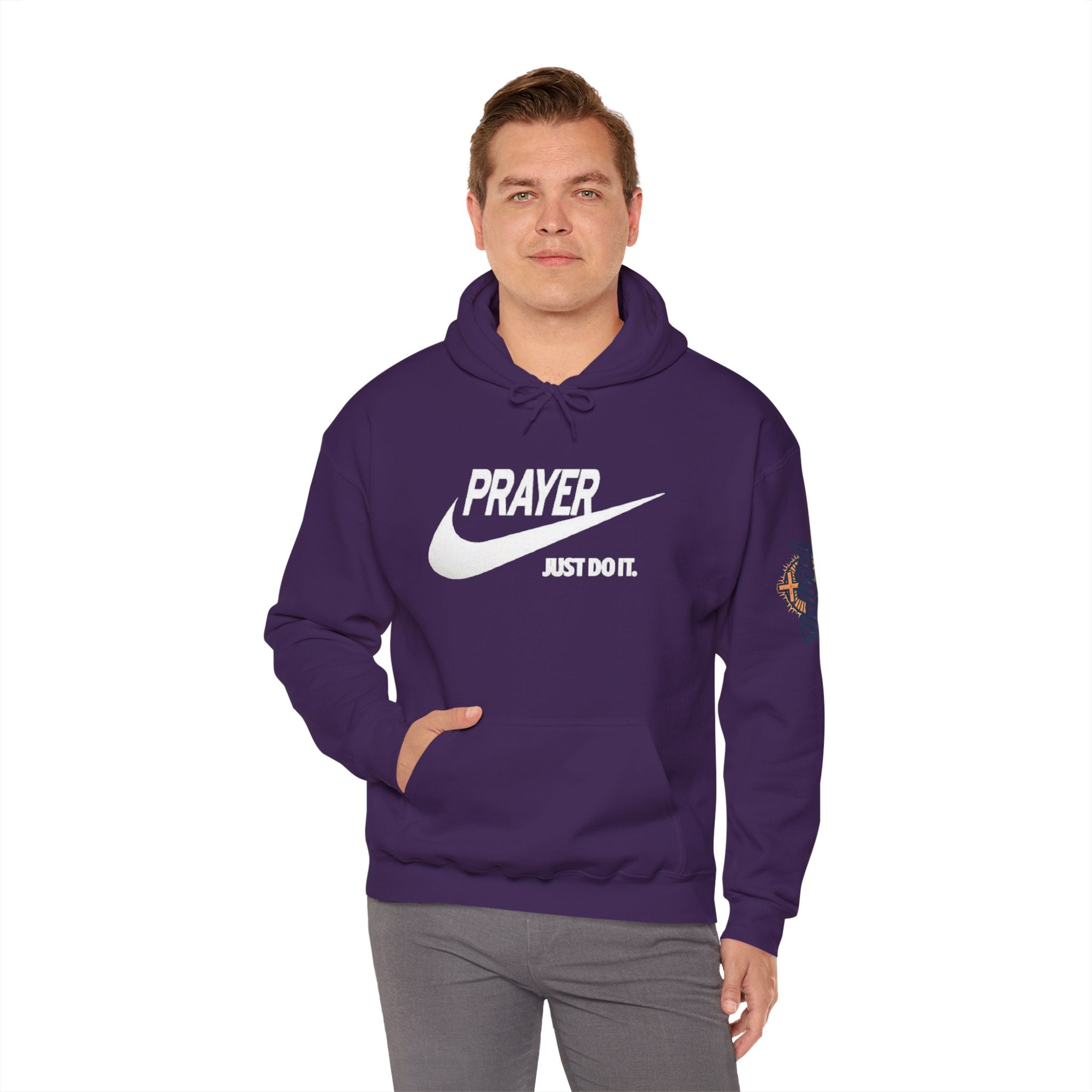 Prayer Just Do It Hoodie - Funny Christian Nike Parody Hoodie - Faith Gear Printify
