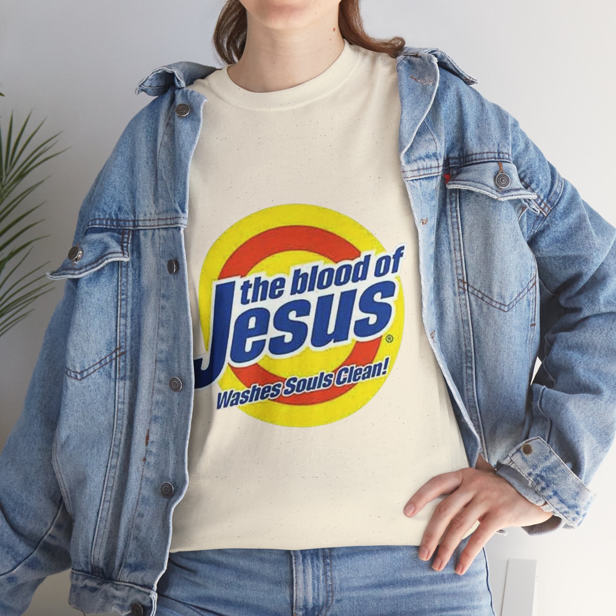 Blood of Jesus Washes Souls Clean T-shirt - Funny Tide Parody - Christian Faith T-shirt Printify