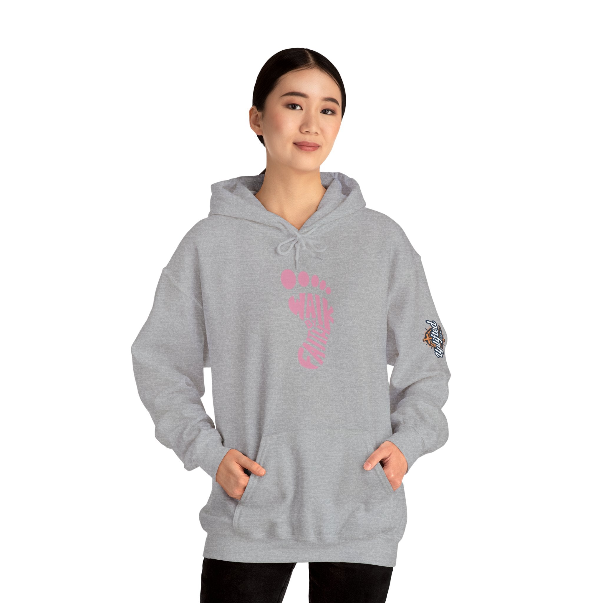 Walk By Faith Footprint Hoodie Printify