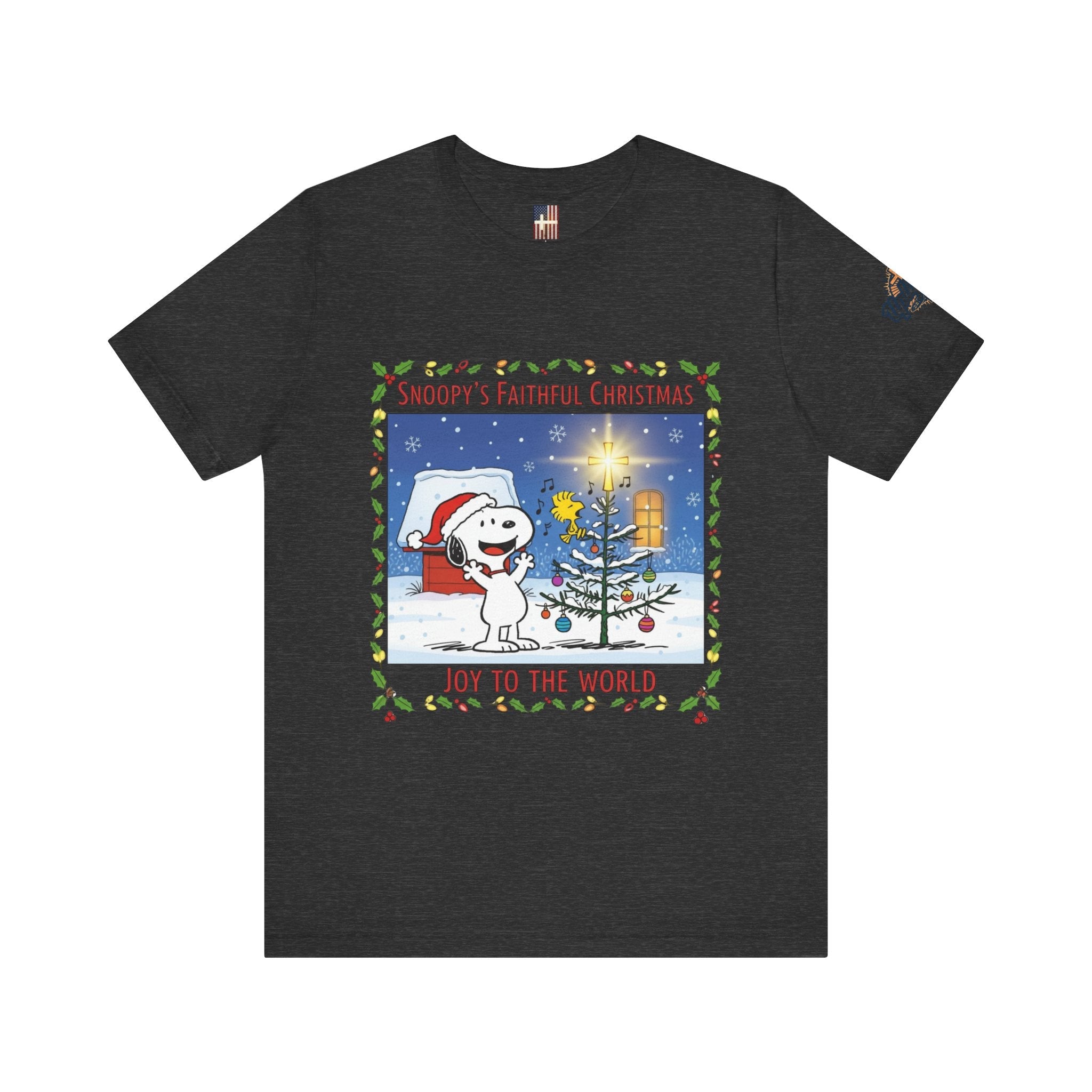 🎄 Faithful Christmas Friends – Christian Holiday T-Shirt | Festive Tree & Cartoon Duo | Heartwarming Christmas Tee by Uplifted Gear Printify