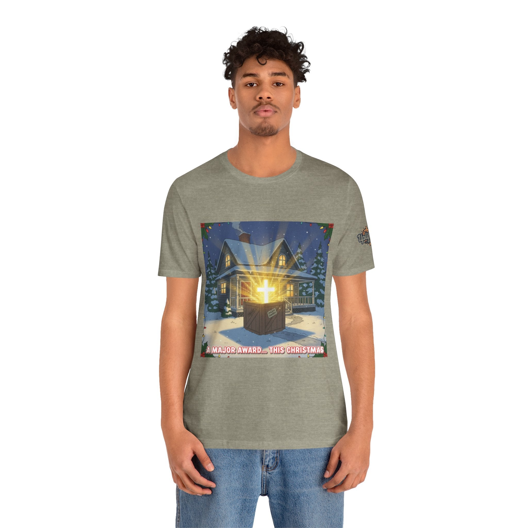 A Major Award This Christmas T-shirt – Fragile Leg Lamp Parody Cross Unboxing Christian T-shirt for Hilarious Faith & Holiday Glow Printify