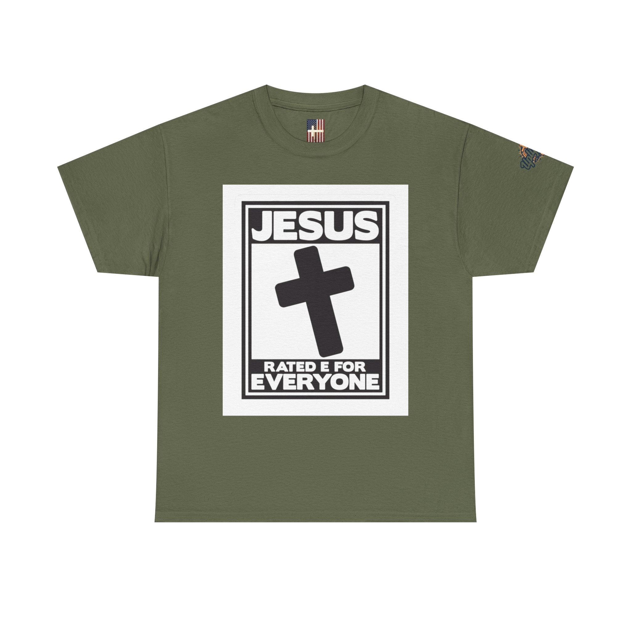 Jesus, Rated E for Everyone T-shirt - Gamer Faith T-shirt - Christian Video Game Parody Printify