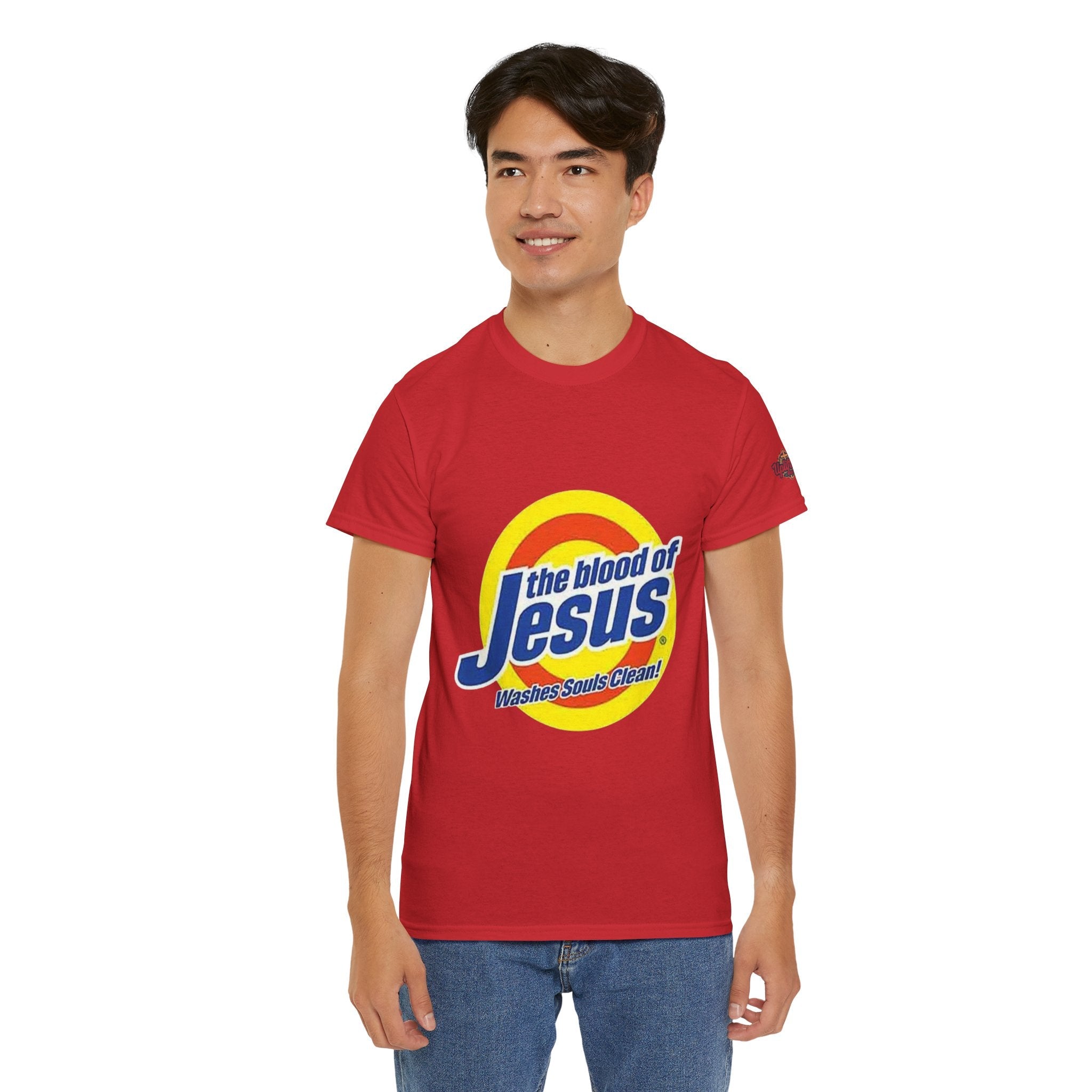 Blood of Jesus Washes Souls Clean T-shirt - Funny Tide Parody - Christian Faith T-shirt Printify