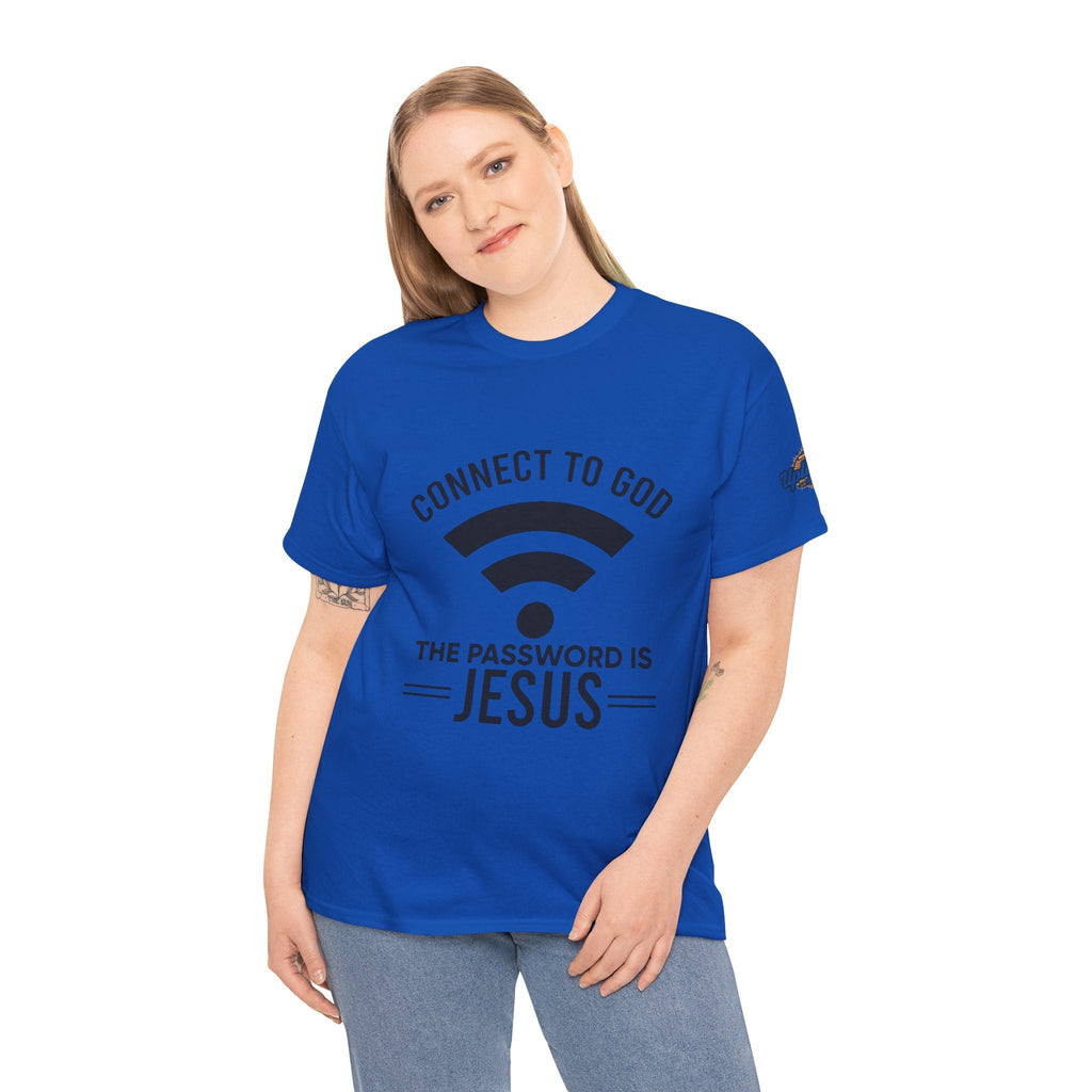 Connect to God T-shirt - WIFI Password is Jesus - Funny Christian Faith T-shirt Printify