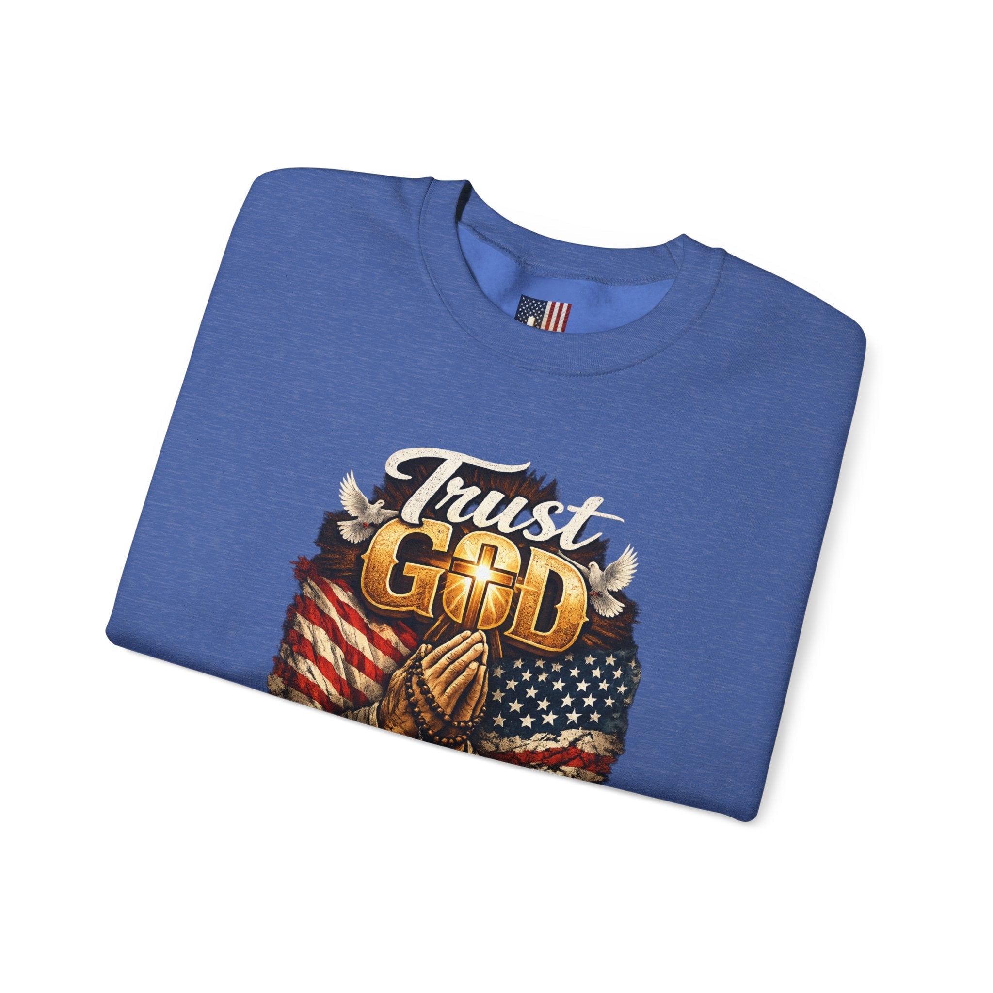 Trust God Not Government Sweatshirt — Vintage Patriotic Christian Sweatshirt Printify