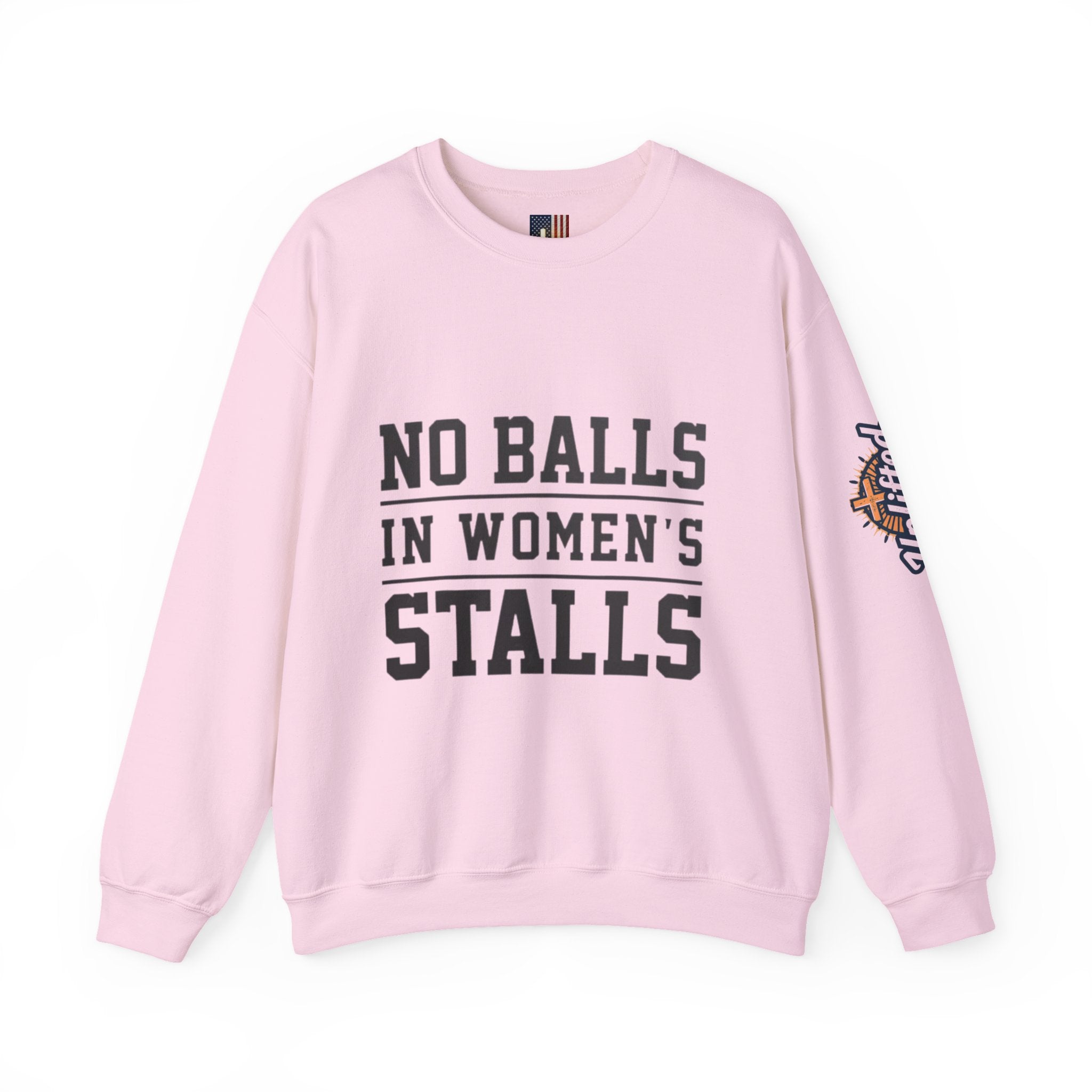 No Balls in Women's Stalls Crewneck Sweatshirt — Bold Statement Pullover Printify