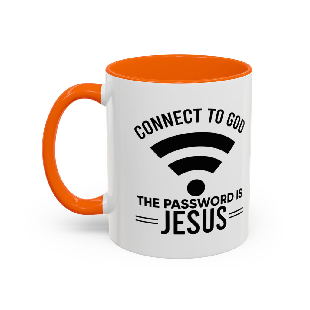 Connect to God Coffee Mug — "WIFI Password is Jesus" Funny Christian Faith Mug Printify