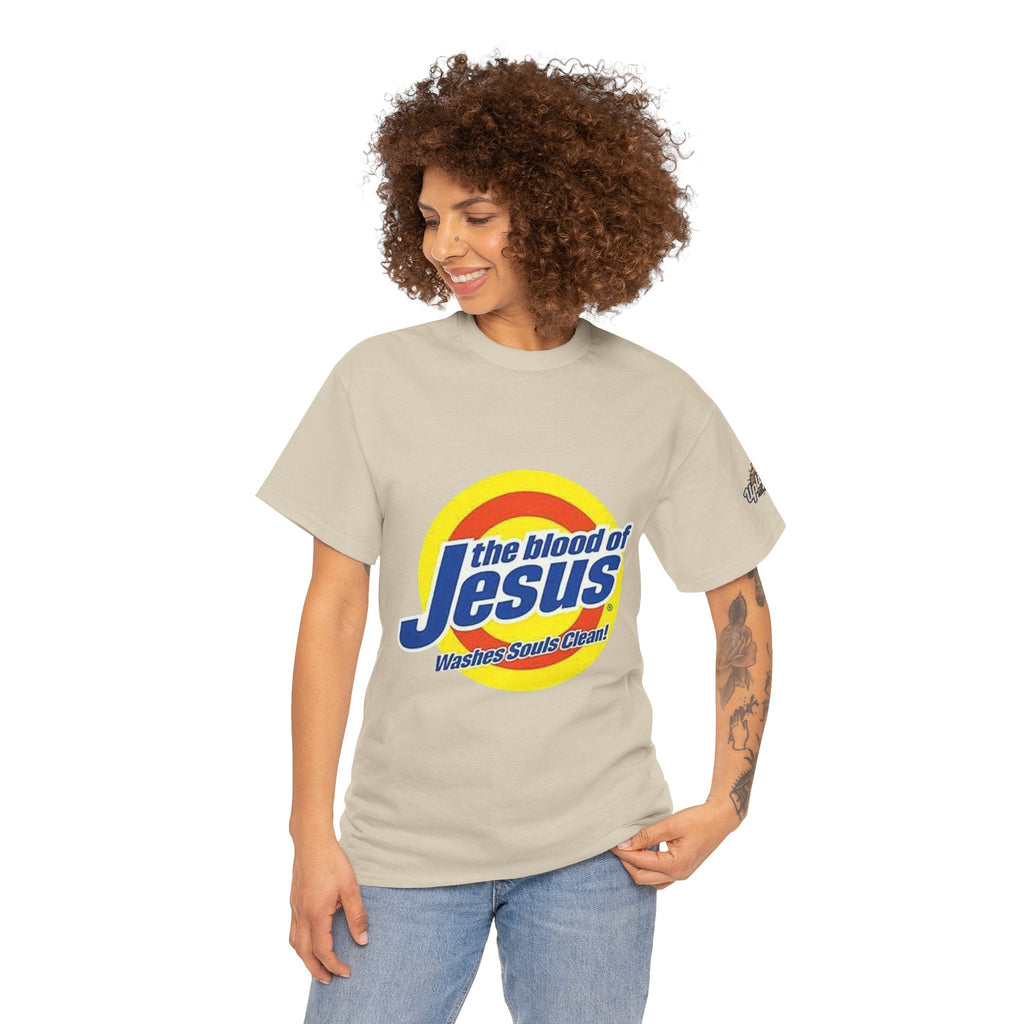 Blood of Jesus Washes Souls Clean T-shirt - Funny Tide Parody - Christian Faith T-shirt Printify