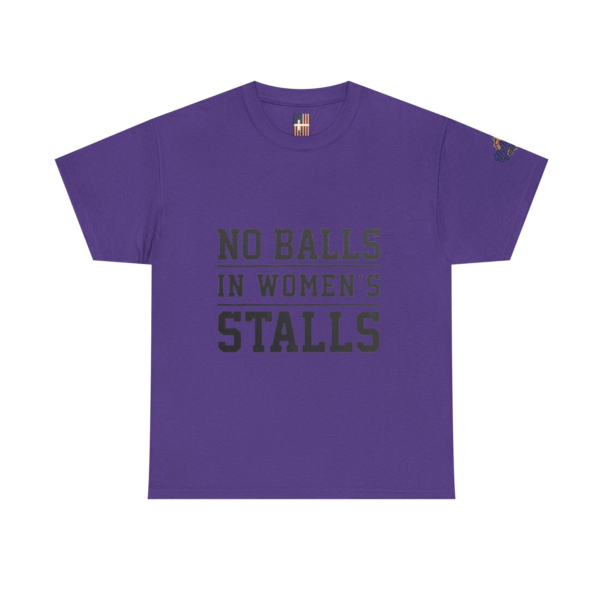 No Balls in Women's Stalls Retro Protest T-Shirt Printify