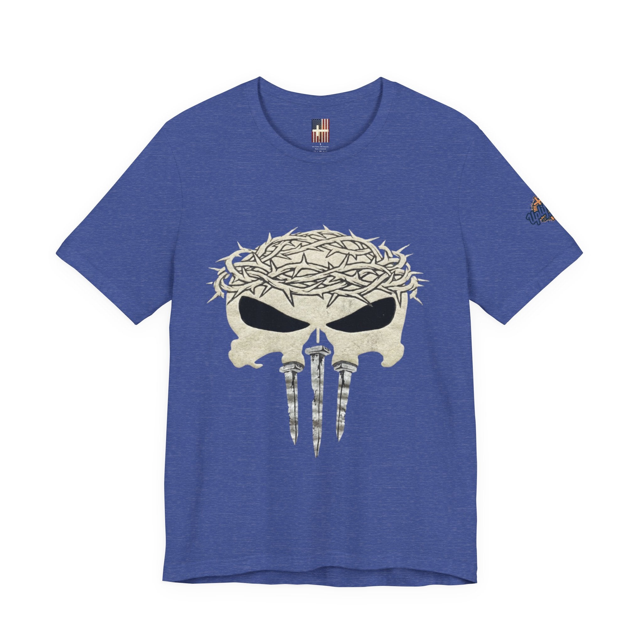 Christian Skull T-shirt - Crown of Thorns & Nails - Warrior Faith T-shirt Printify