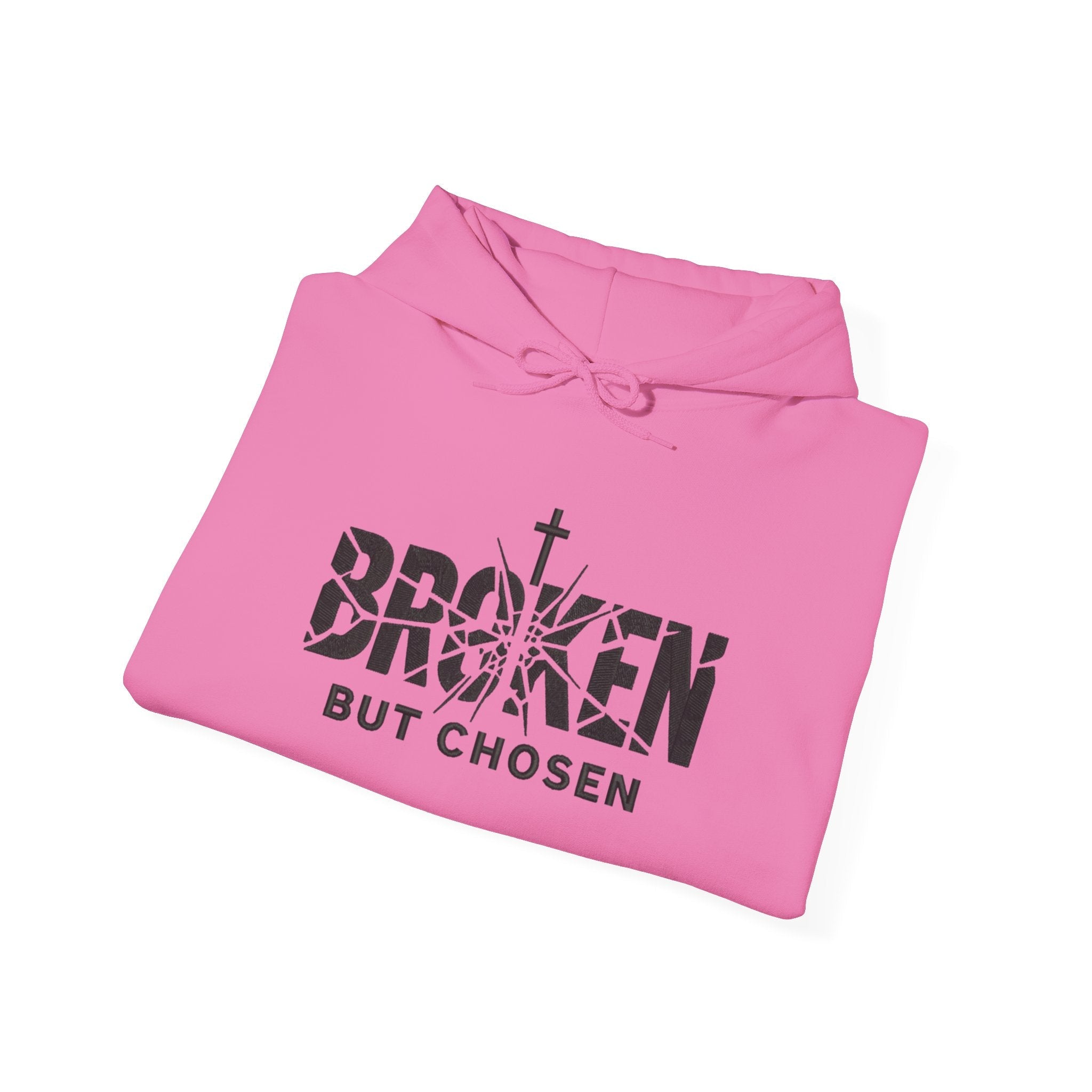 Broken But Chosen Hoodie — Christian Faith Graphic Sweatshirt Printify