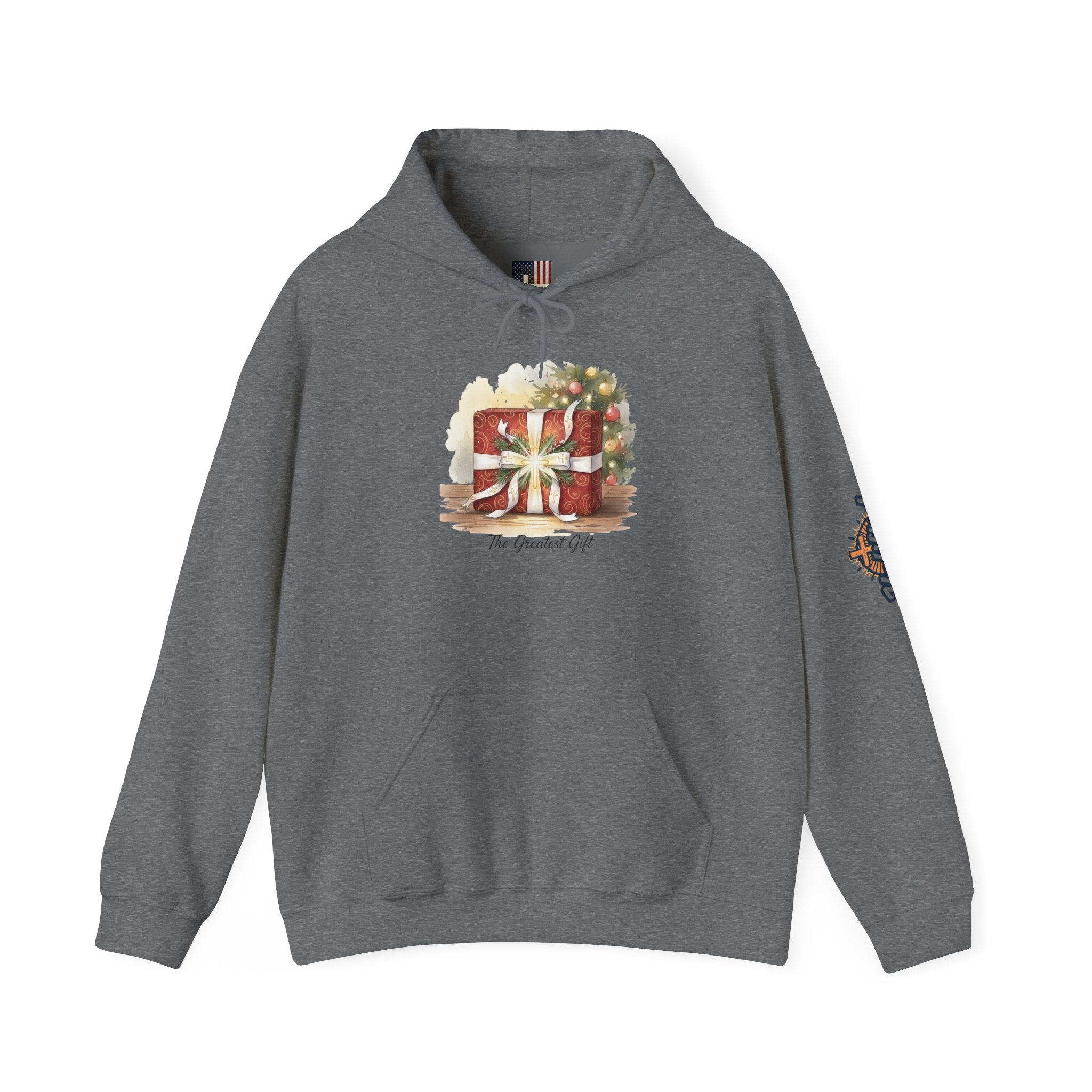 The Greatest Gift Hoodie – Cross Bow Present Christian Hoodie for Christmas Salvation & Eternal Faith Printify