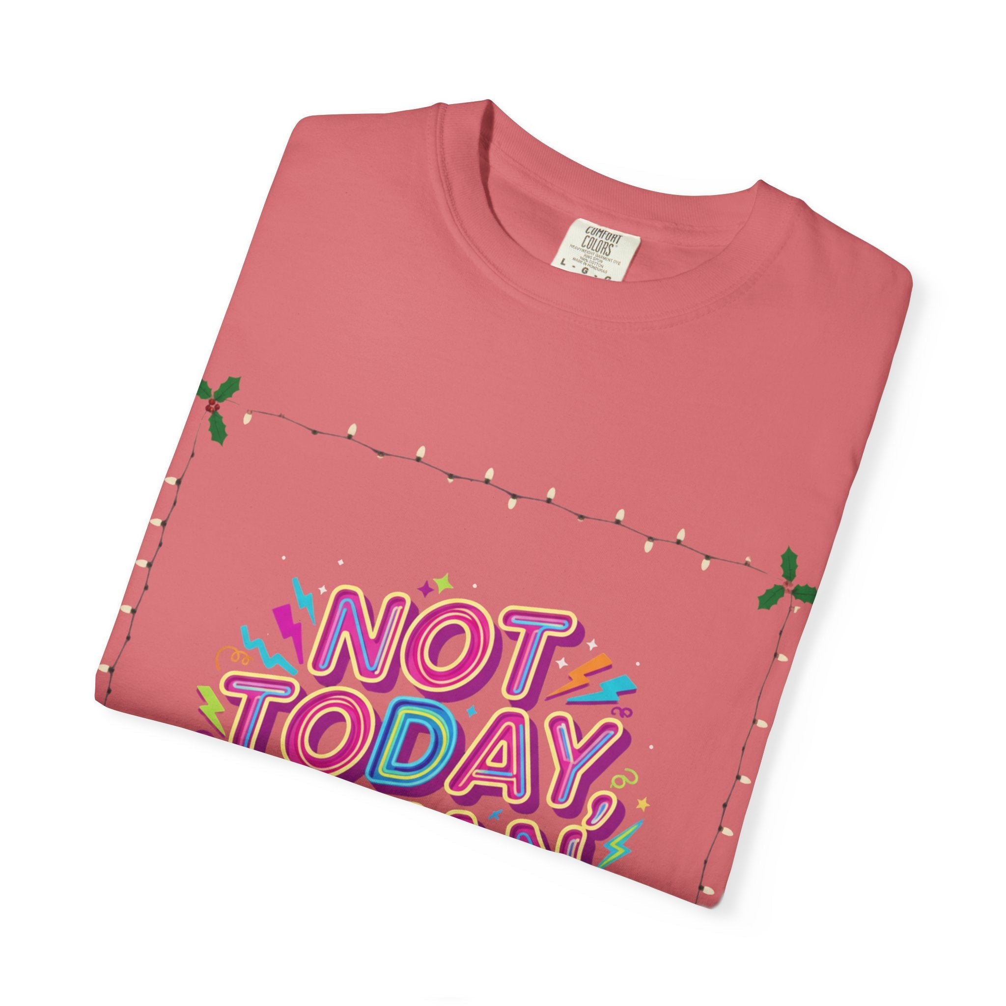 🔥 Not Today, Satan – Retro 90s Christian T-Shirt | Neon Faith Tee | Funky Cartoon Devil | Bold Bible Verse Shirt | Uplifted Gear Printify