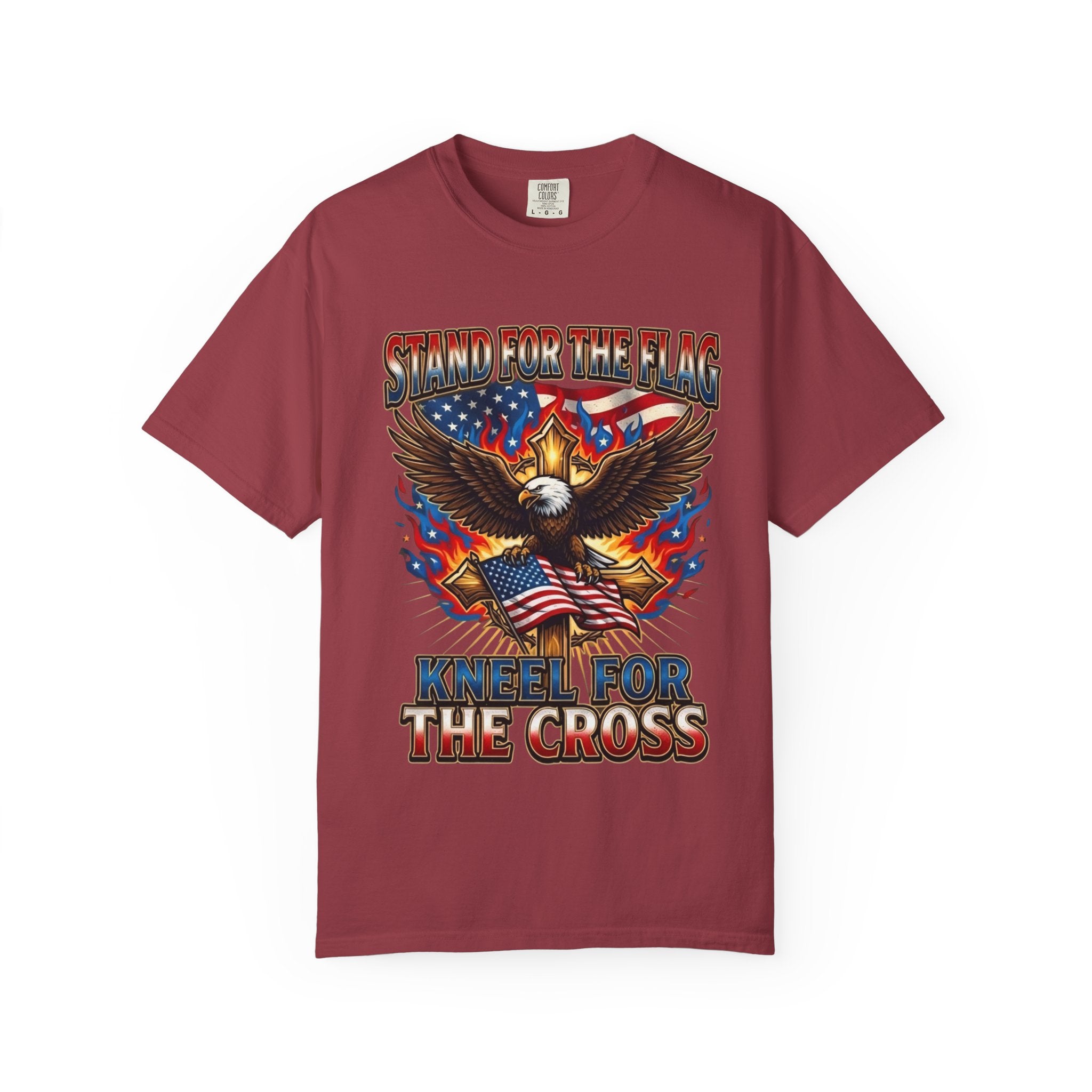 Stand for the Flag Kneel for the Cross T-shirt | Patriotic Eagle T-shirt Printify