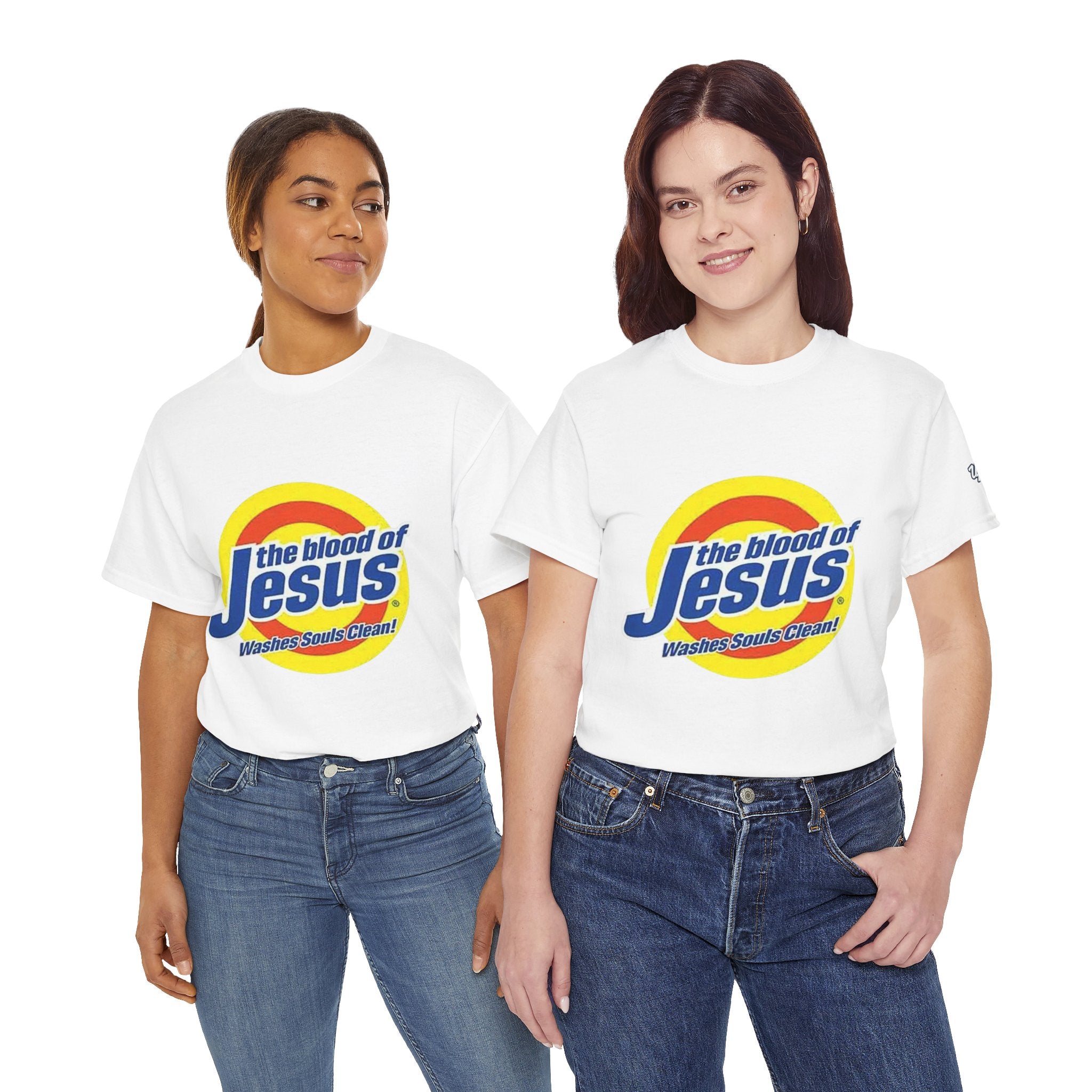 Blood of Jesus Washes Souls Clean T-shirt - Funny Tide Parody - Christian Faith T-shirt Printify