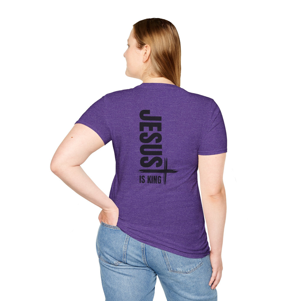 Jesus Is King T-shirt | Modern Typographic Cross Christian T-shirt Printify