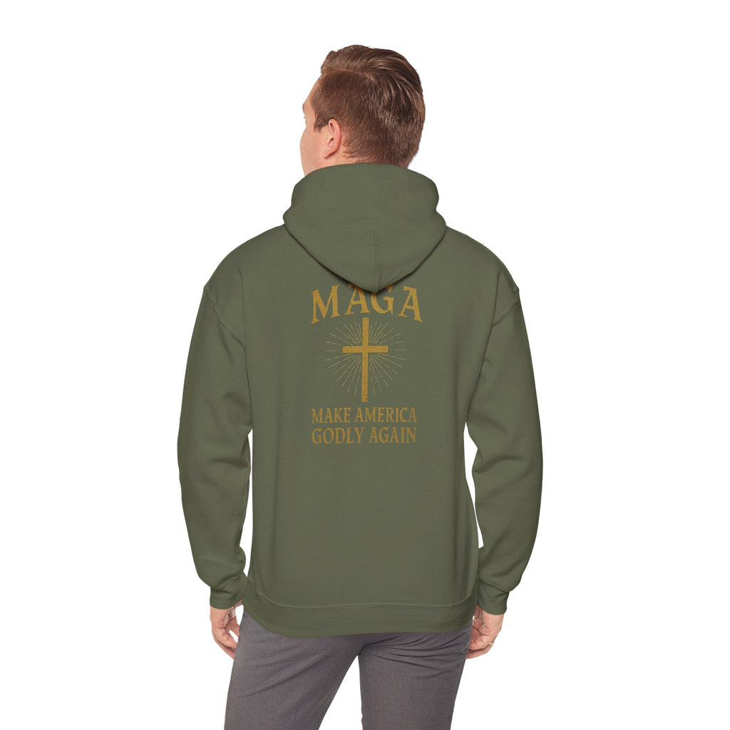 Make America Godly Again Hoodie – MAGA Christian Patriotic Sweatshirt for Biblical Values & Freedom Printify