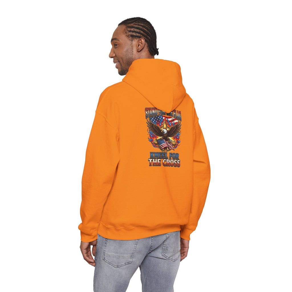 Stand for the Flag Kneel for the Cross Hoodie | Patriotic Eagle Hoodie Printify