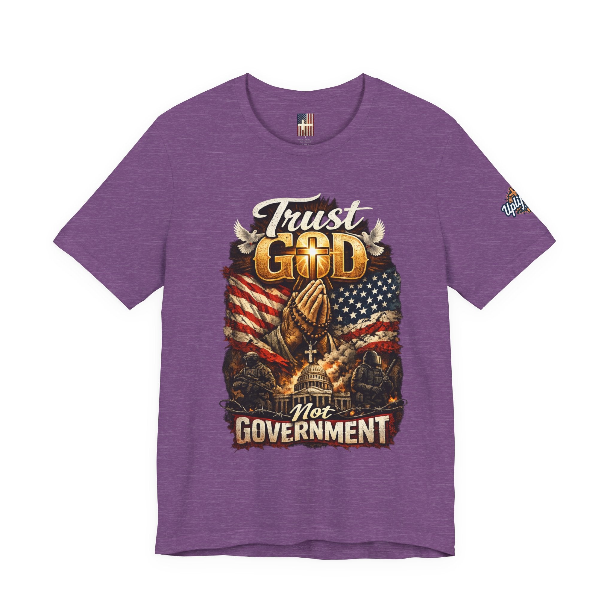 Trust God Not Government T-Shirt — Vintage Patriotic Christian Tee Printify