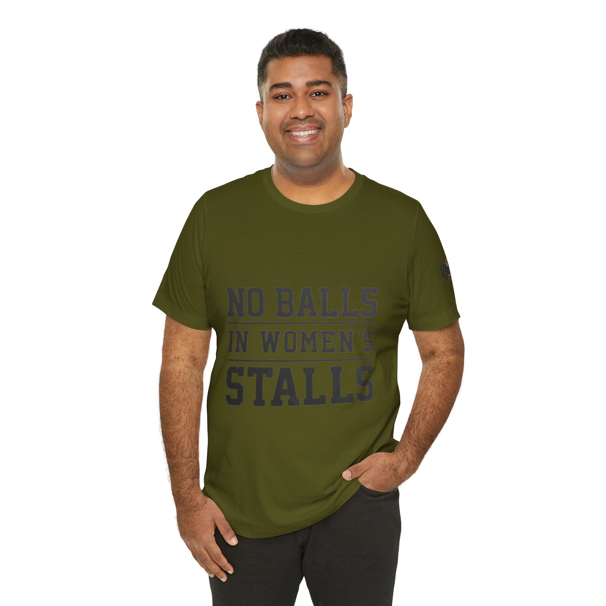 No Balls in Women's Stalls Statement T-Shirt Printify