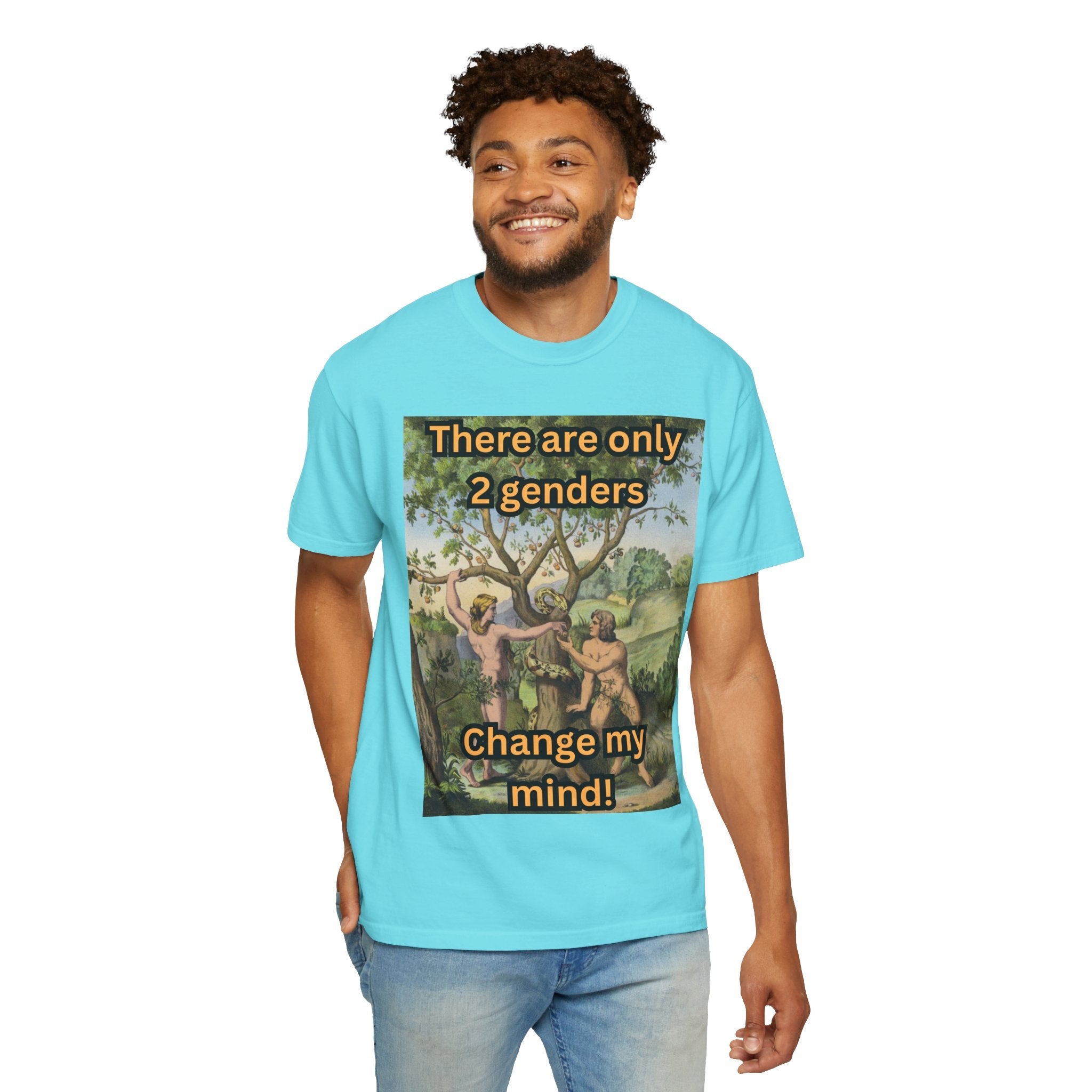 There Are Only 2 Genders T-Shirt – Adam & Eve Cross Christian Tee for Bold Faith Printify