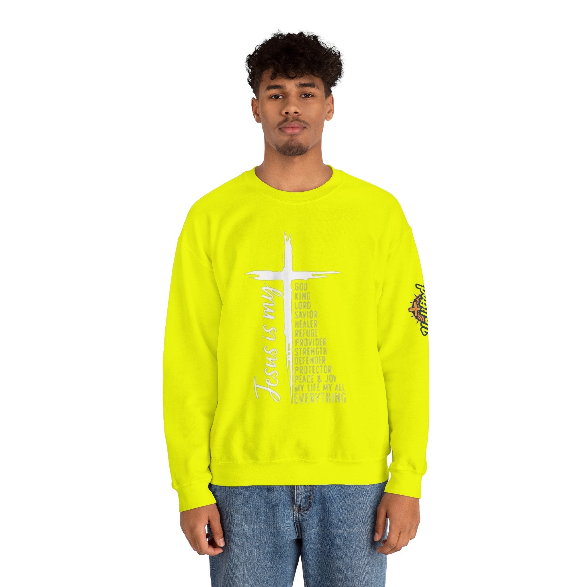 Jesus Is My Everything Sweatshirt – Cross List God King Lord Savior Christian Sweatshirt for Total Surrender Faith Printify