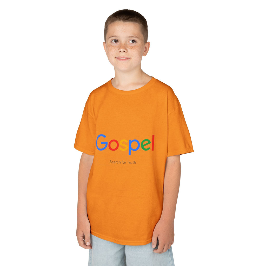 Kids Tee — "Gospel" Colorful Search-Style Logo Printify
