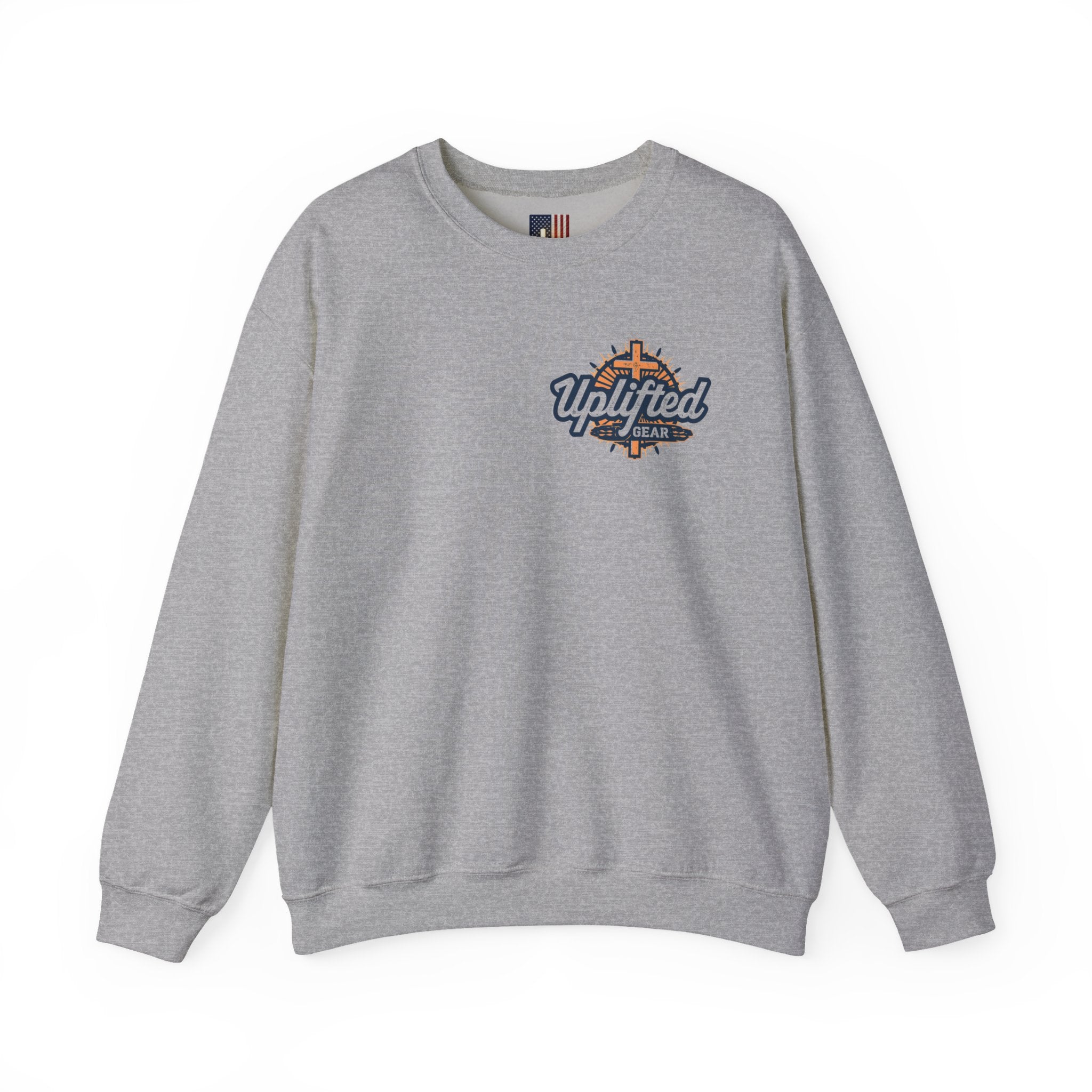 ✨ Chosen. Loved. Redeemed. – Elegant Christian Sweatshirt | Gold Foil Faith Tee | Subtle Cross & Heart Design | Inspirational Bible Verse Apparel by Uplifted Gear Printify