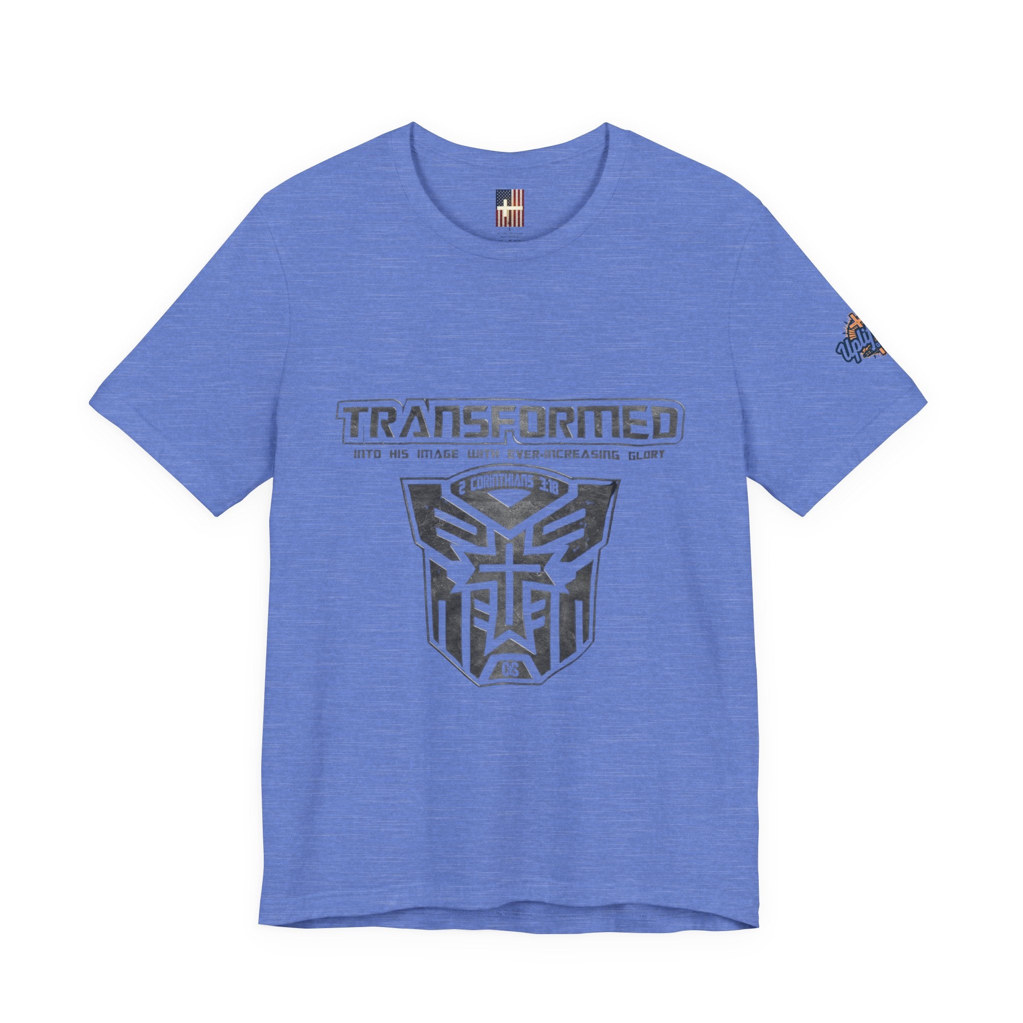 Transformer Logo Christian T-shirt | 2 Corinthians 3:18 Bible Verse T-shirt Printify