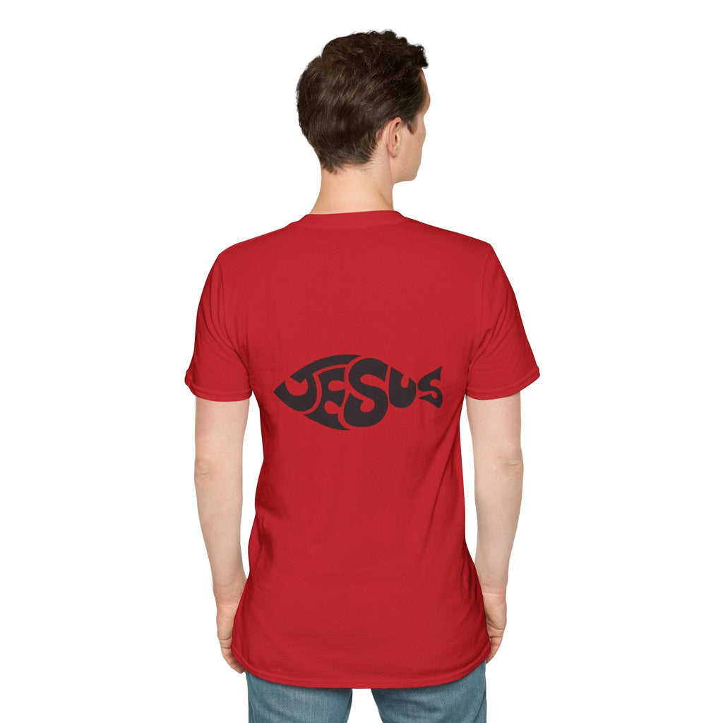 Ichthus Jesus Fish T-shirt - Jesus Word Art - Christian Faith Symbol T-shirt Printify