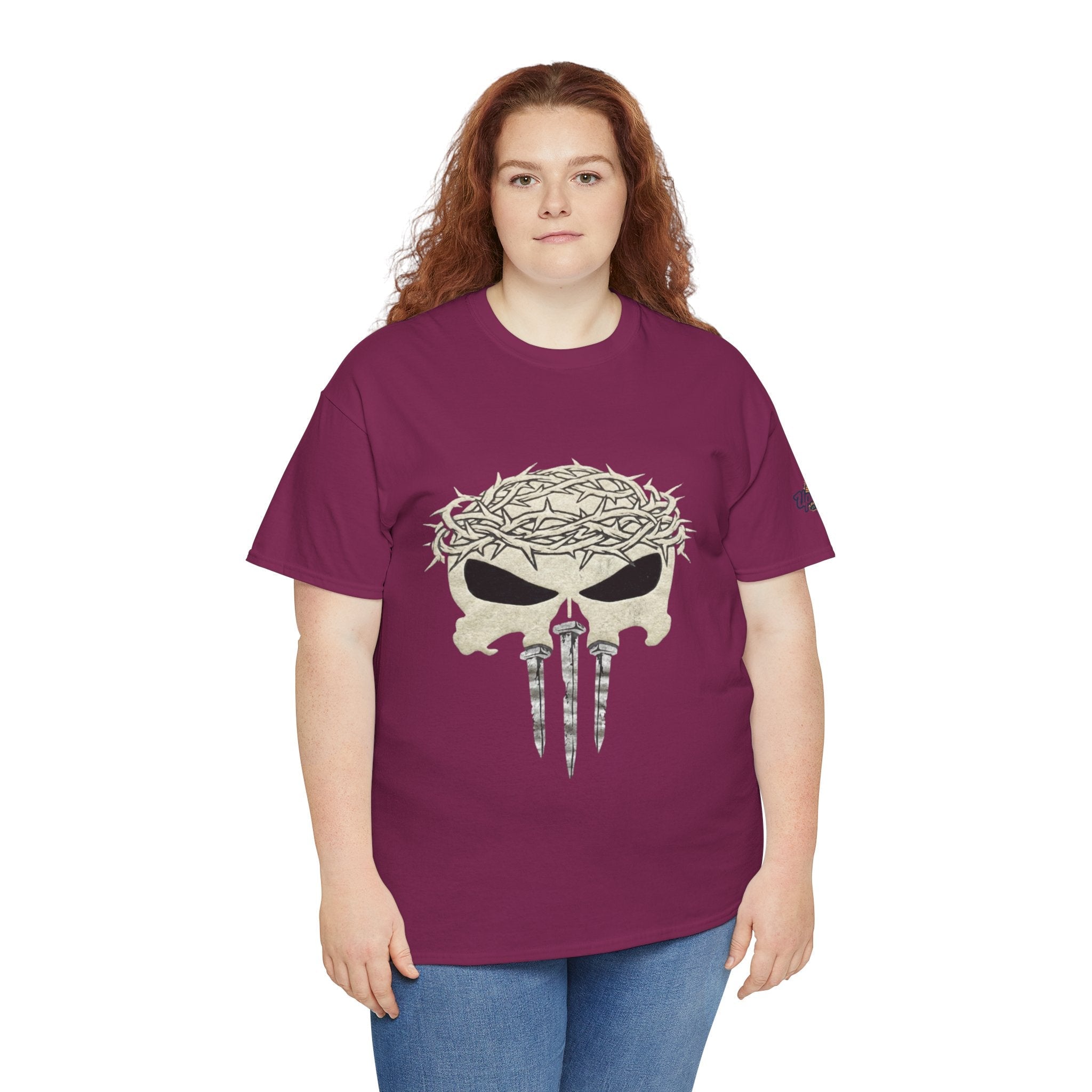 Christian Skull T-shirt - Crown of Thorns & Nails - Warrior Faith T-shirt Printify