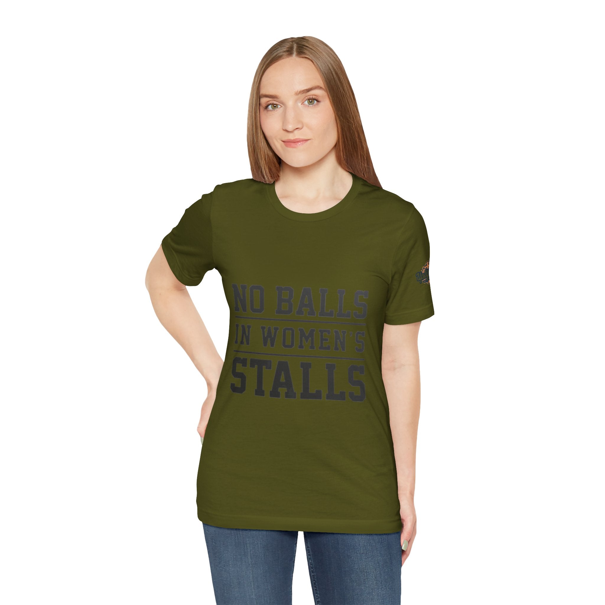 No Balls in Women's Stalls Statement T-Shirt Printify