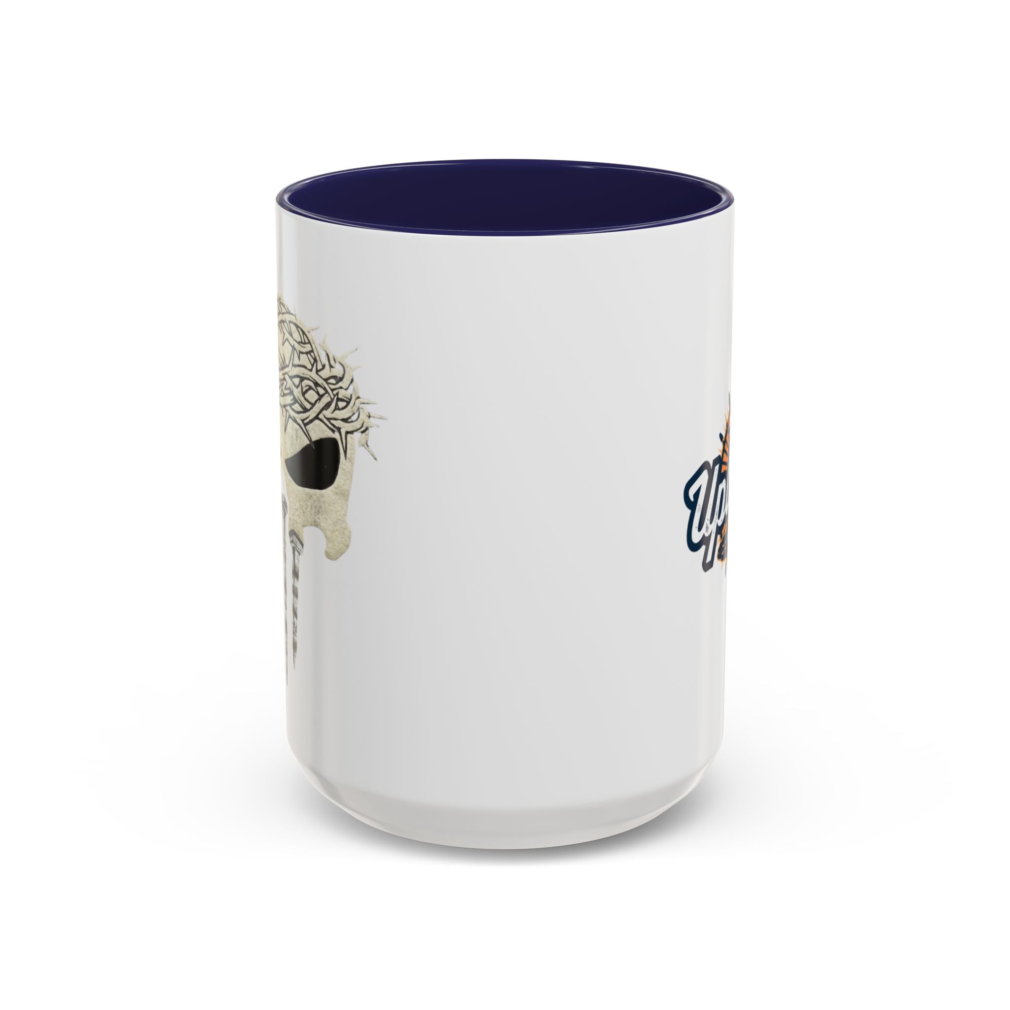 Christian Skull Coffee Mug — Crown of Thorns “Warrior Faith” (11/15 oz) Printify