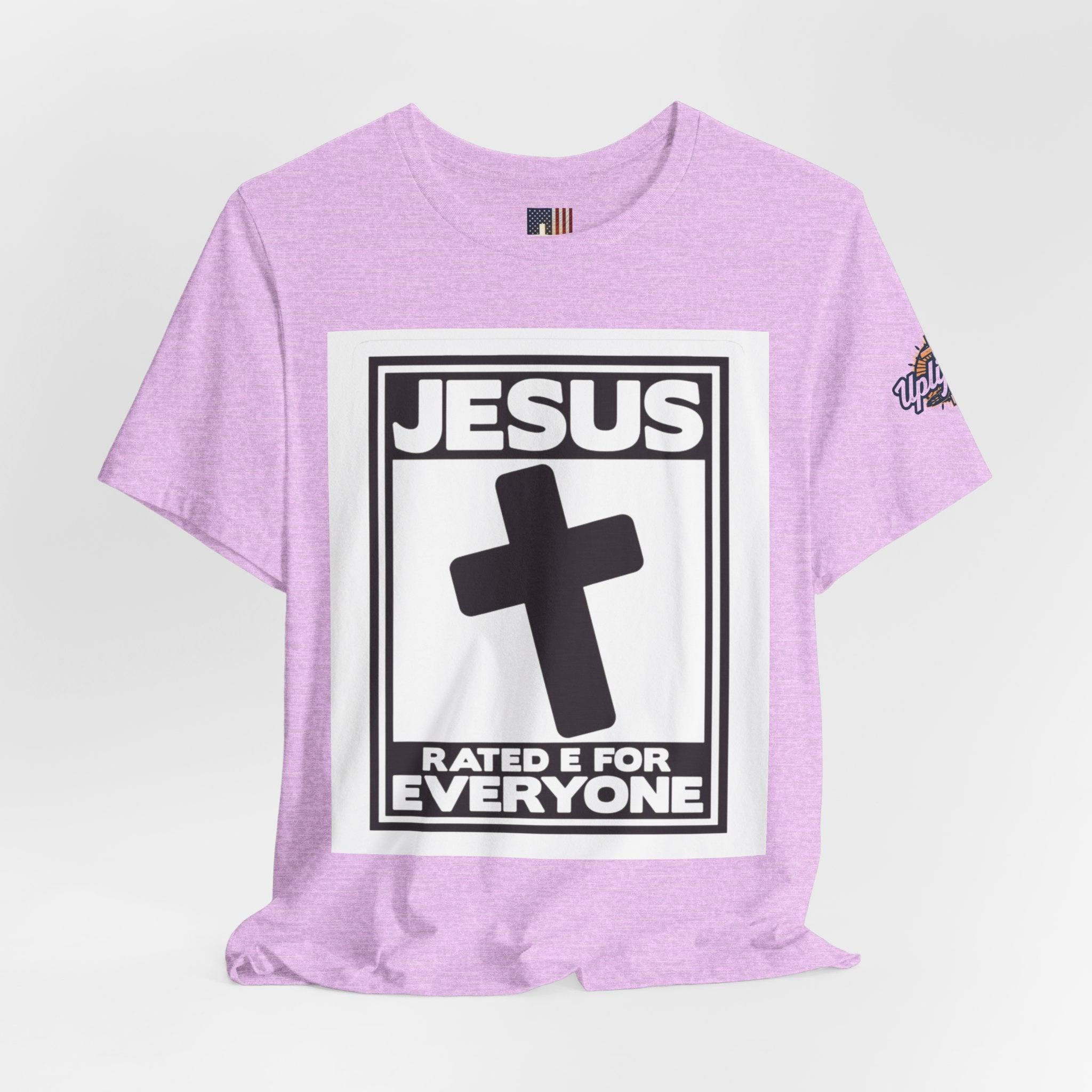 Jesus, Rated E for Everyone T-shirt - Gamer Faith T-shirt - Christian Video Game Parody Printify
