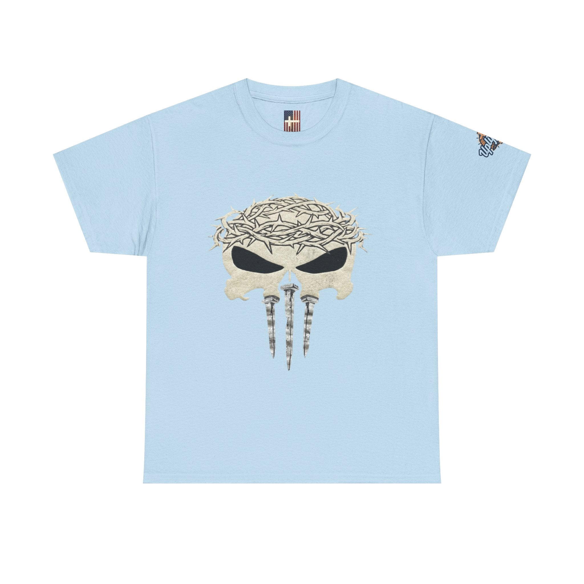 Christian Skull T-shirt - Crown of Thorns & Nails - Warrior Faith T-shirt Printify