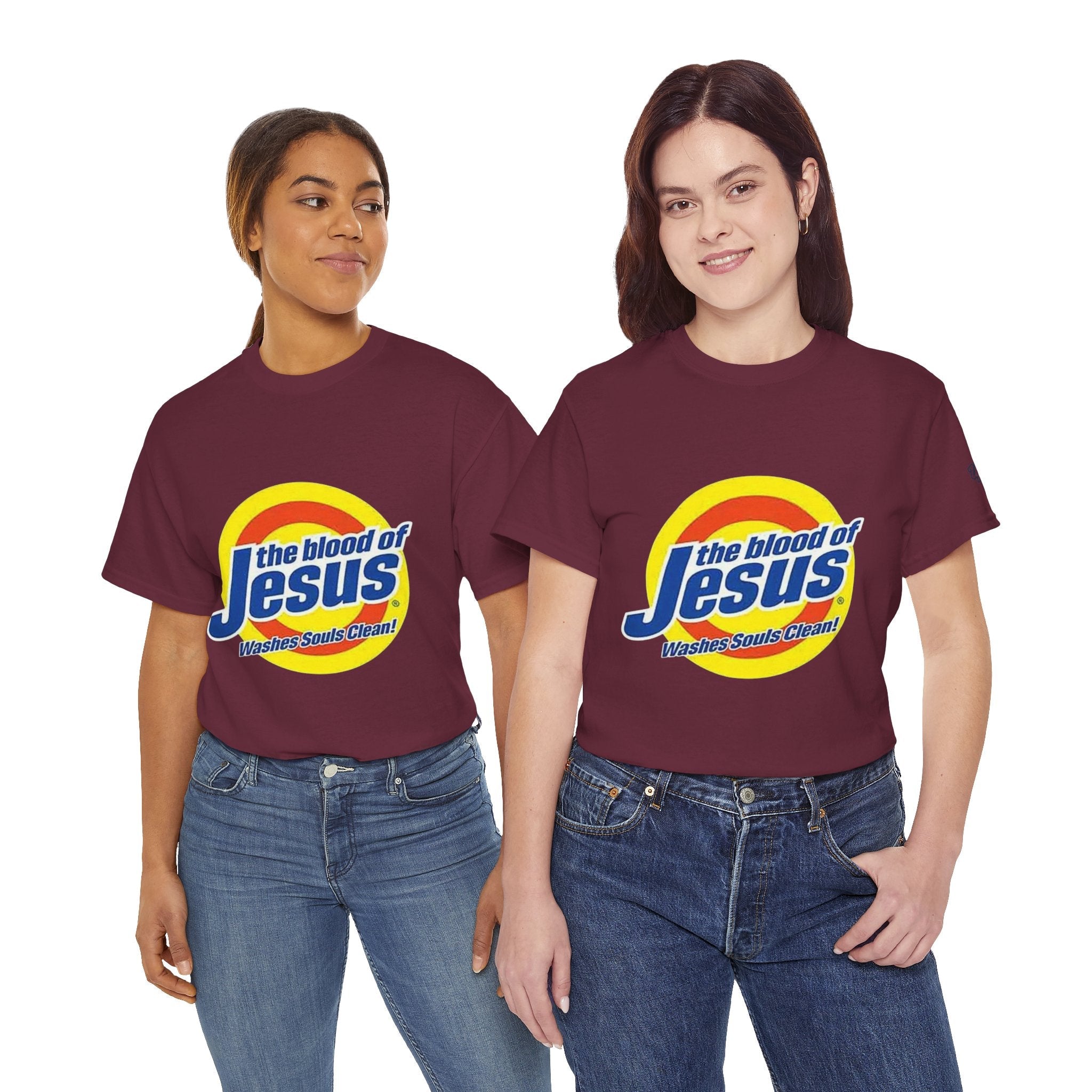 Blood of Jesus Washes Souls Clean T-shirt - Funny Tide Parody - Christian Faith T-shirt Printify