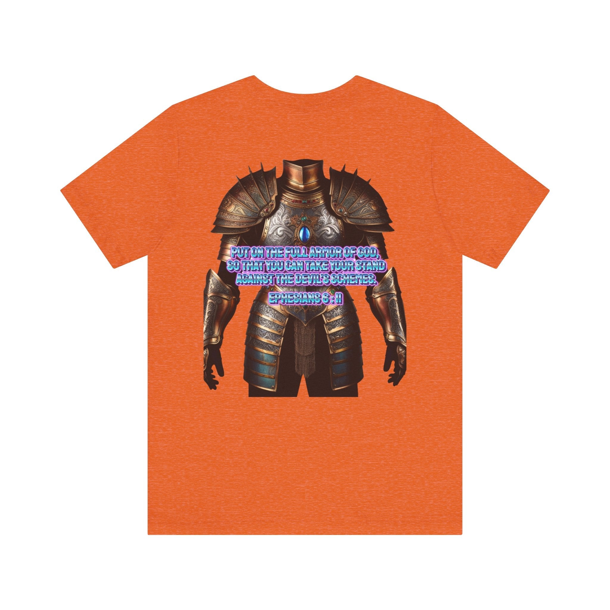 Religious Graphic Tee with Armor Of God Design Unisex Jersey Short Sleeve Tee Printify