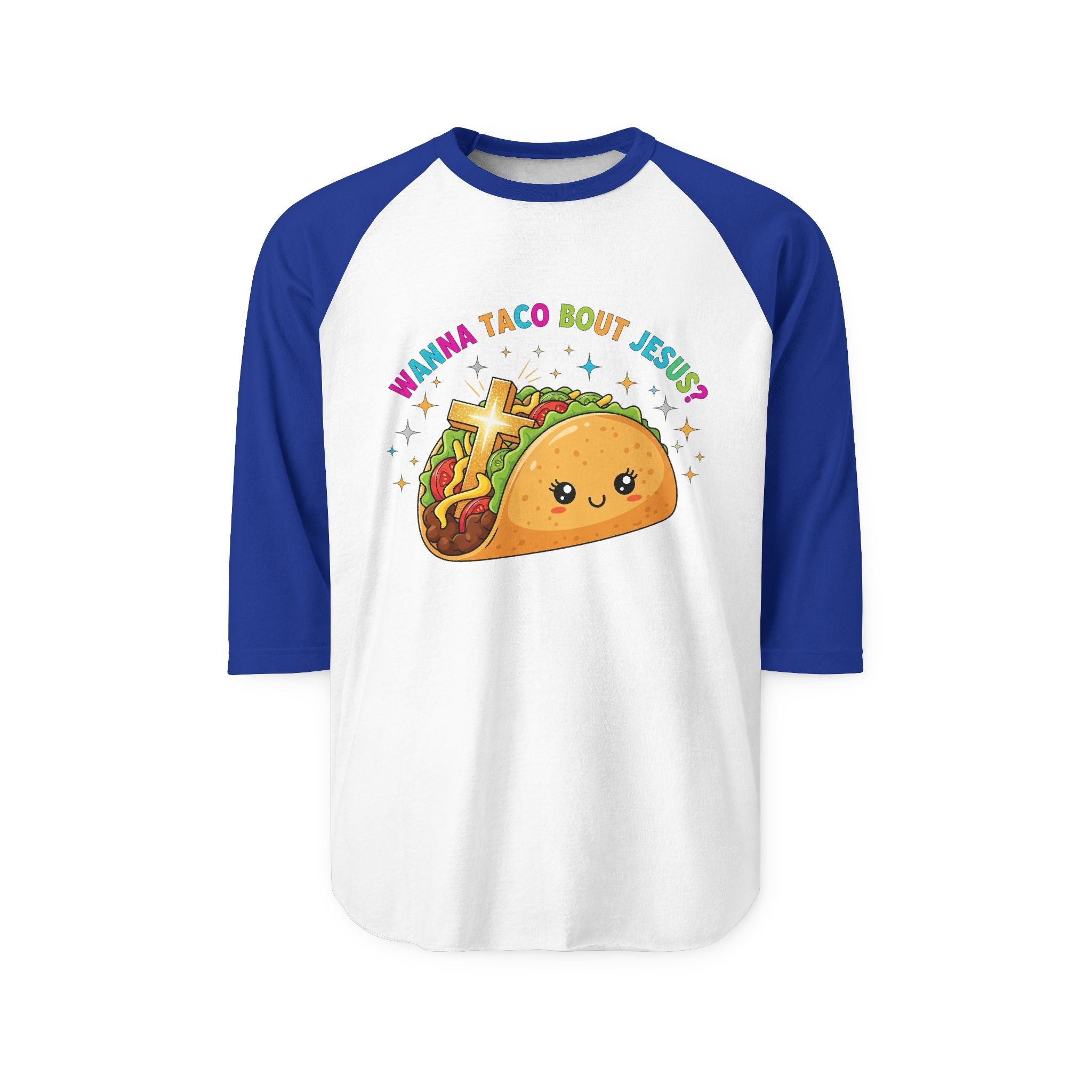 Wanna Taco 'Bout Jesus? Funny Christian Pun T-Shirt – Lettuce Pray & Share Faith! Printify